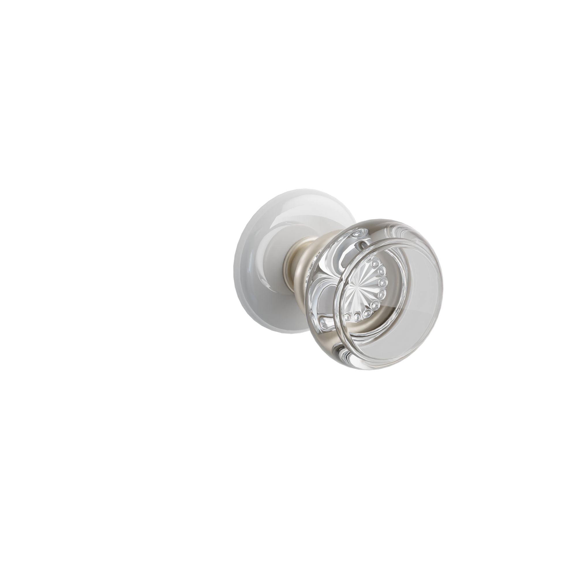 Emtek Georgetown Glass Knob Set with Ice White Porcelain Rosette