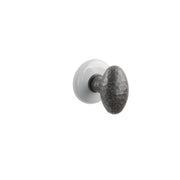Emtek Hammered Egg Knob Set with Ice White Porcelain Rosette