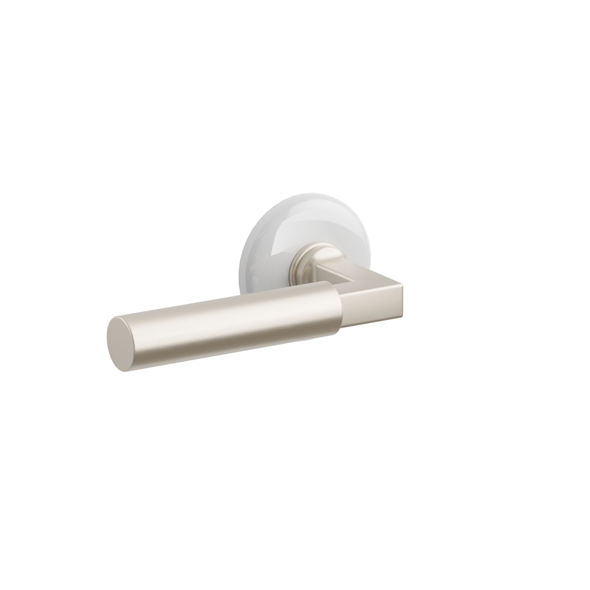 Emtek Geneva Lever Set with Ice White Porcelain Rosette