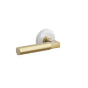 Emtek Geneva Lever Set with Ice White Porcelain Rosette