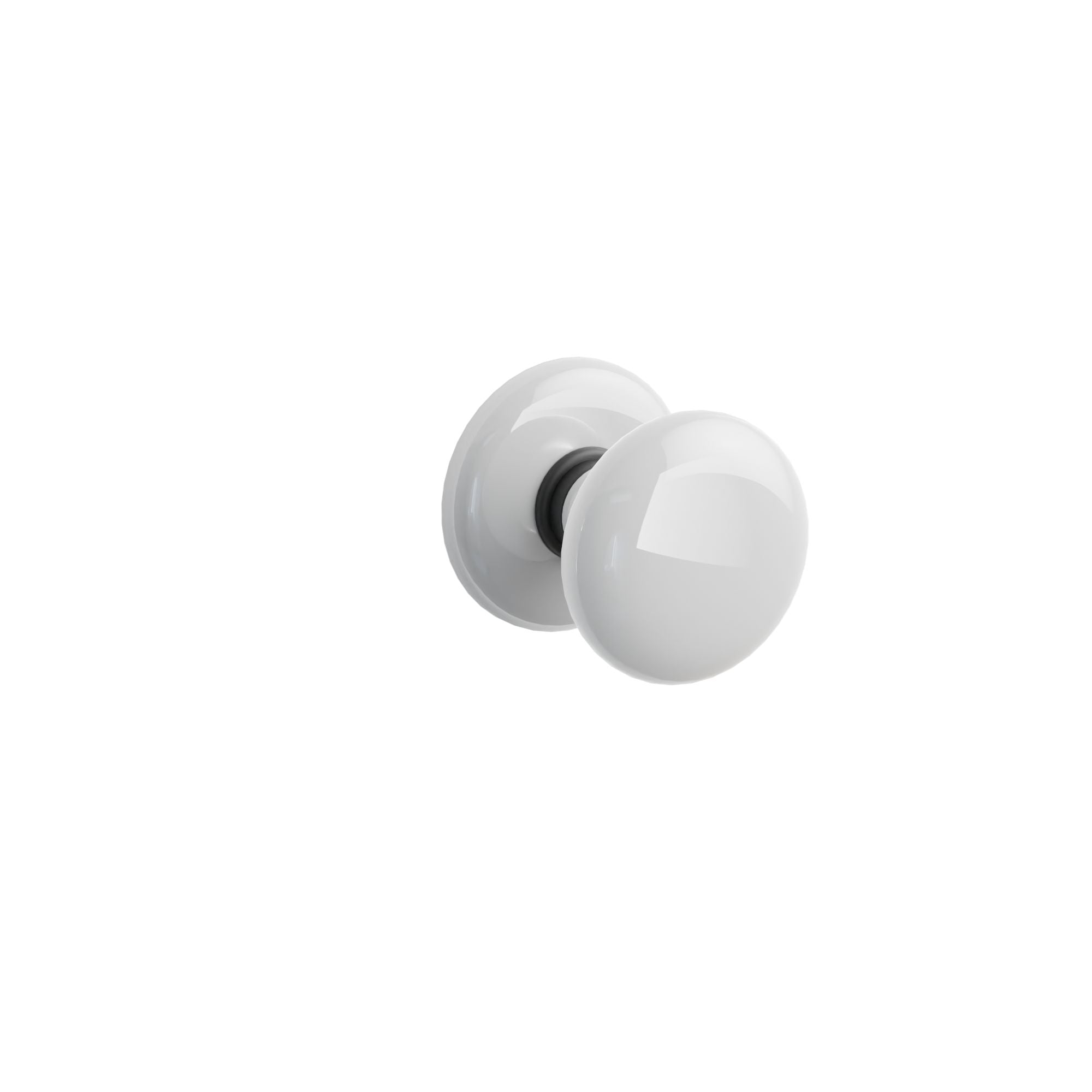 Emtek Ice White Porcelain Knob Set with Ice White Porcelain Rosette