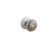 Emtek Lancaster Knob Set with Ice White Porcelain Rosette