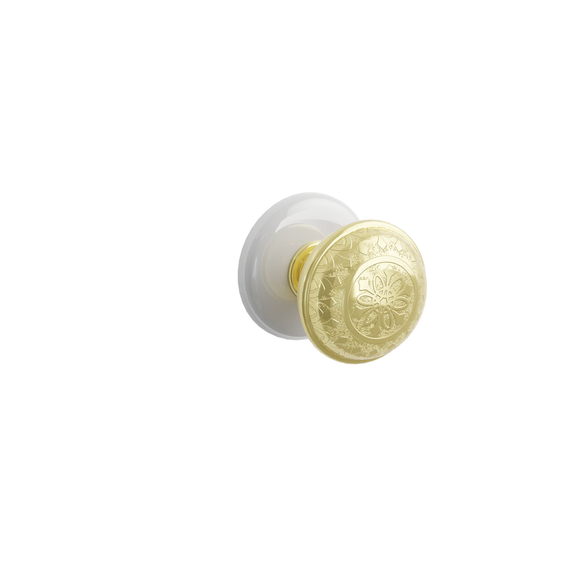Emtek Lancaster Knob Set with Ice White Porcelain Rosette