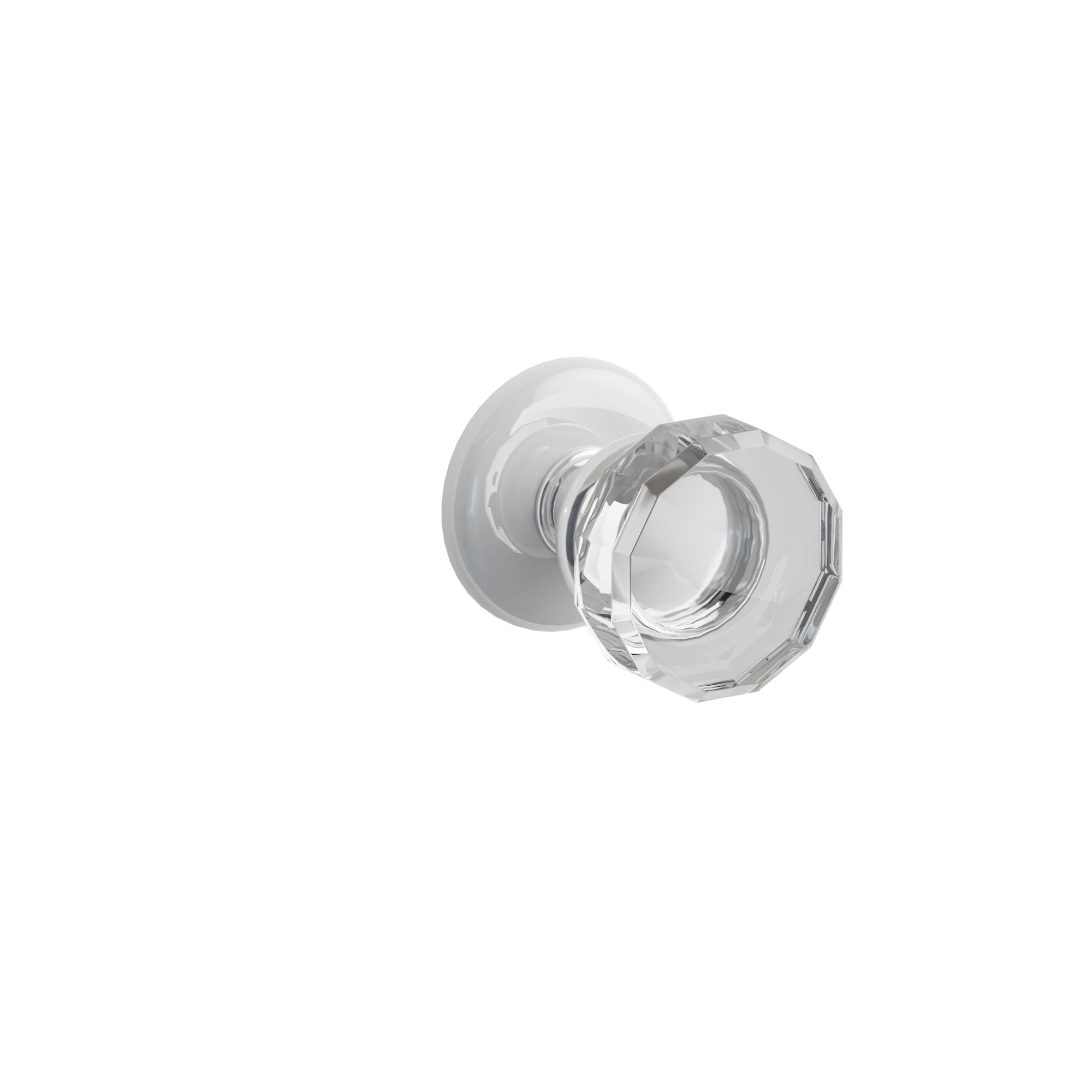 Emtek Lowell Glass Knob Set with Ice White Porcelain Rosette