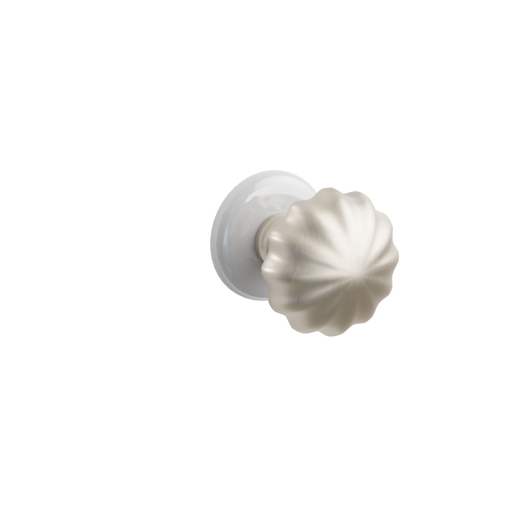 Emtek Melon Knob Set with Ice White Porcelain Rosette