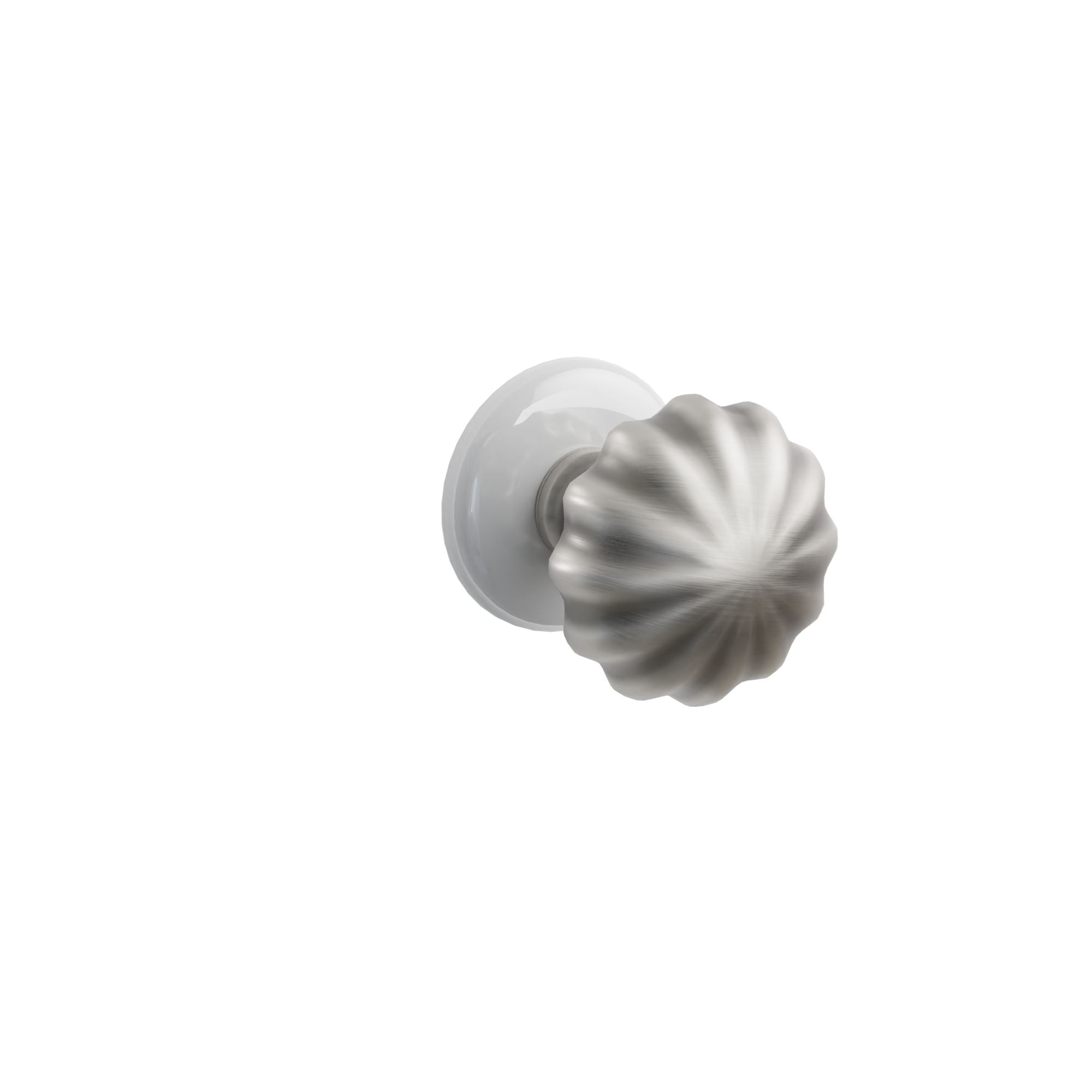 Emtek Melon Knob Set with Ice White Porcelain Rosette
