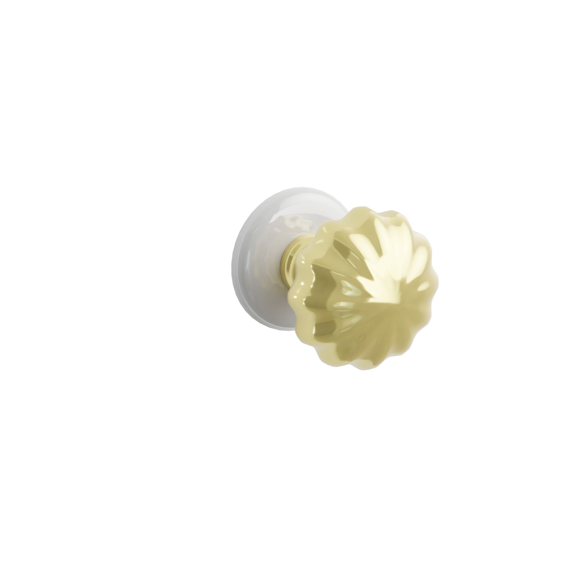 Emtek Melon Knob Set with Ice White Porcelain Rosette