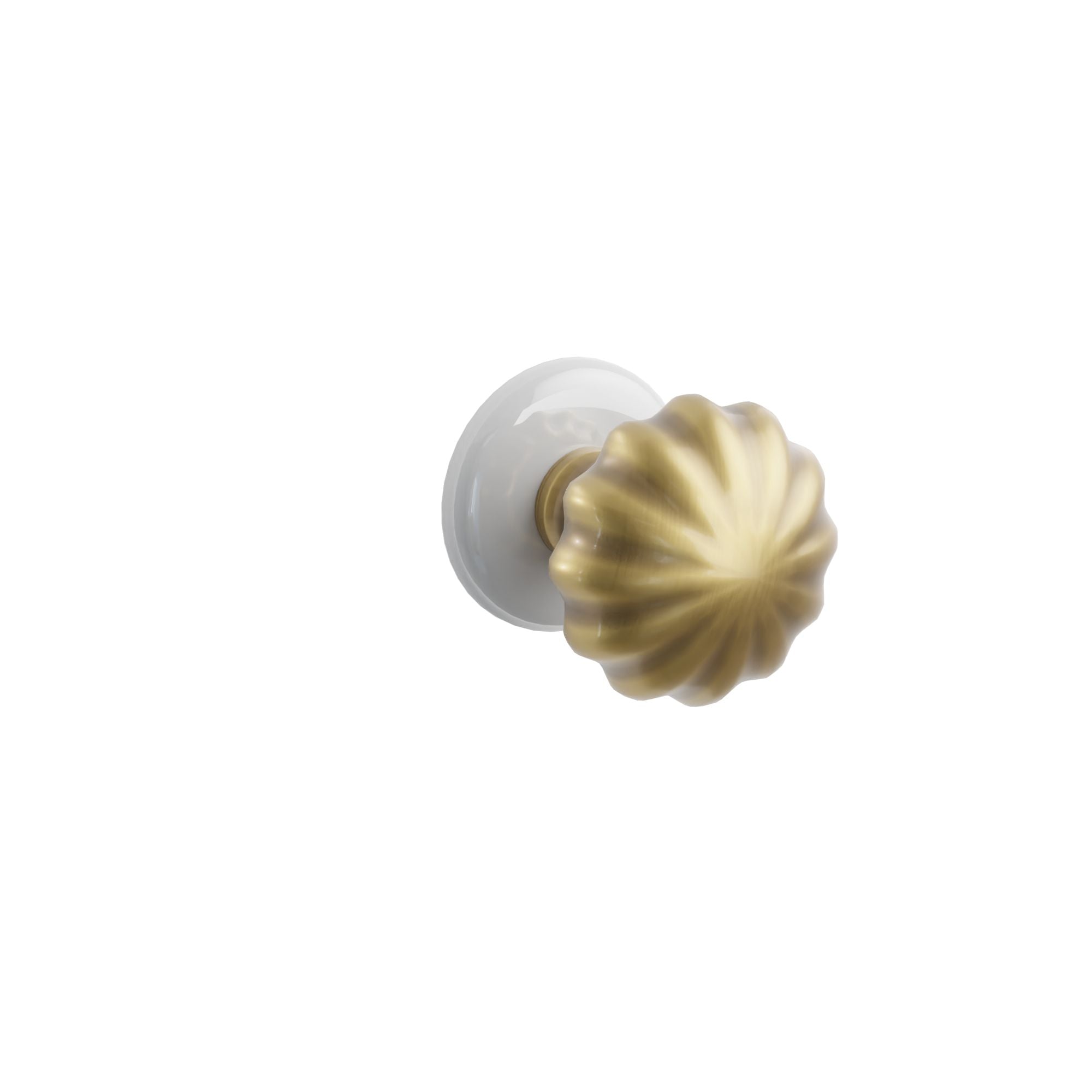 Emtek Melon Knob Set with Ice White Porcelain Rosette