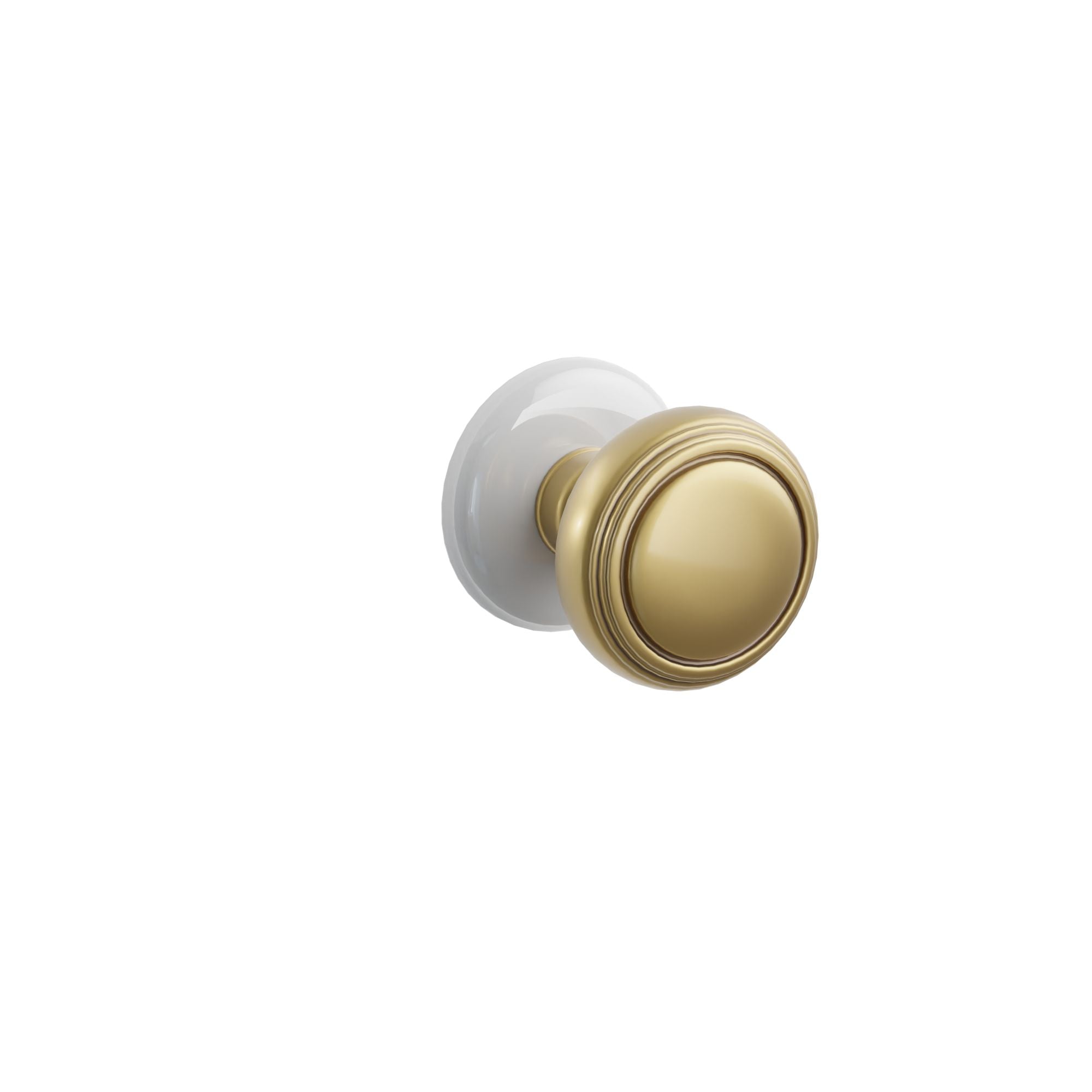 Emtek Norwich Knob Set with Ice White Porcelain Rosette
