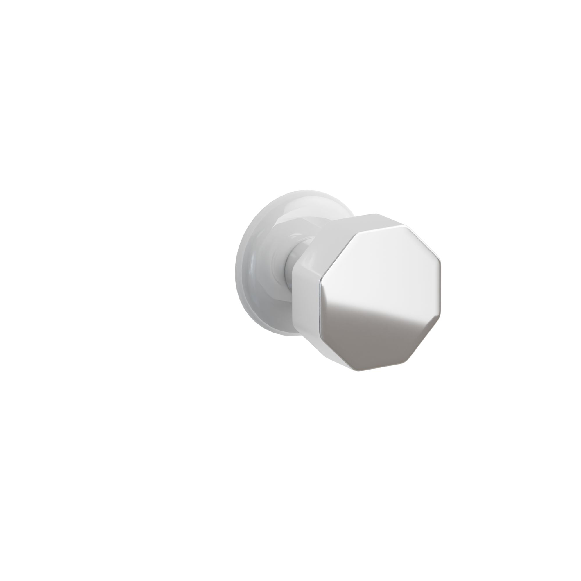 Emtek Octagon Knob Set with Ice White Porcelain Rosette