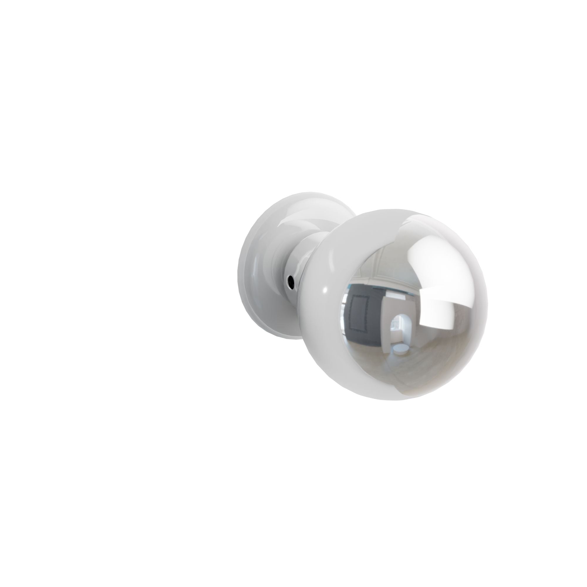 Emtek Orb Knob Set with Ice White Porcelain Rosette