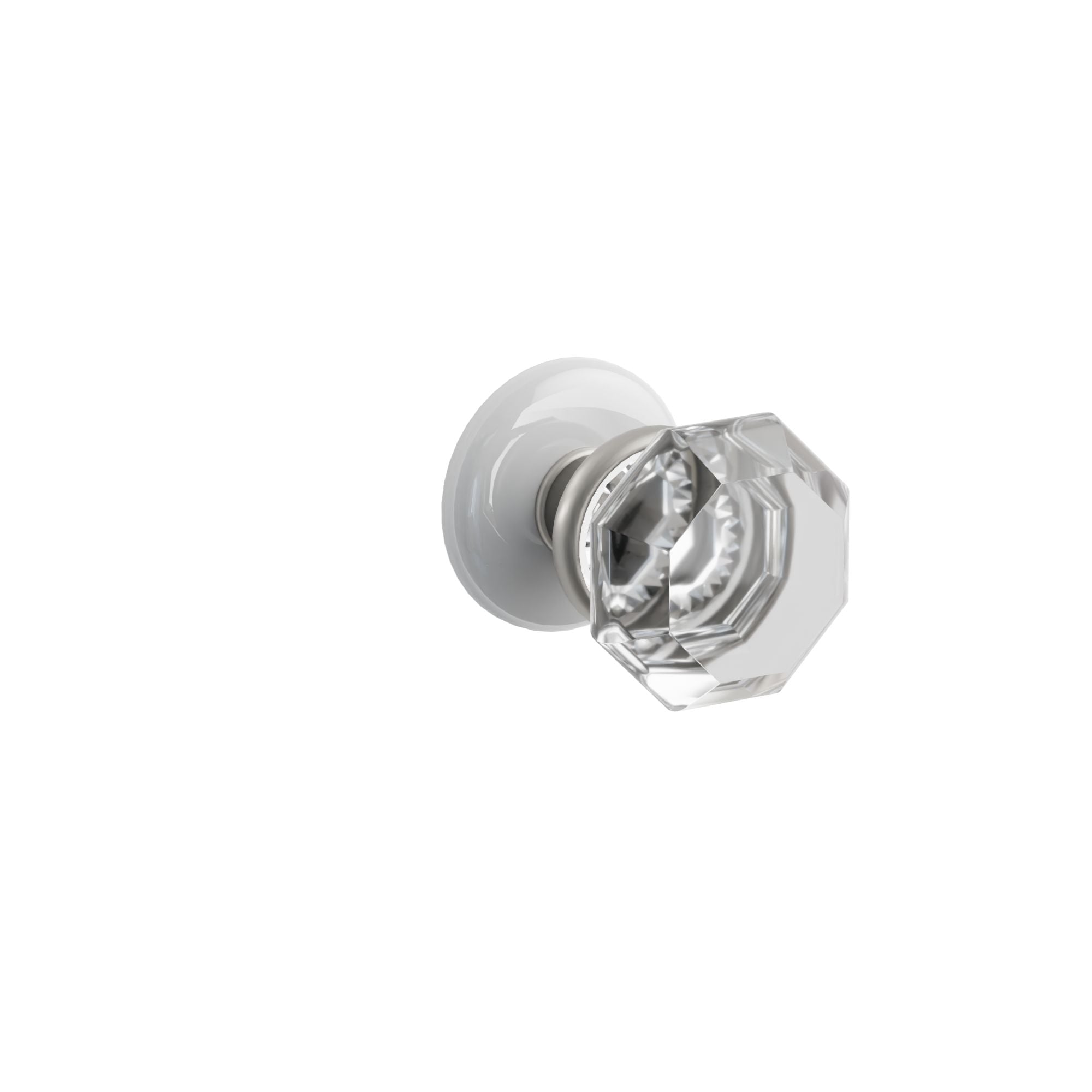 Emtek Old Town Knob Set with Ice White Porcelain Rosette