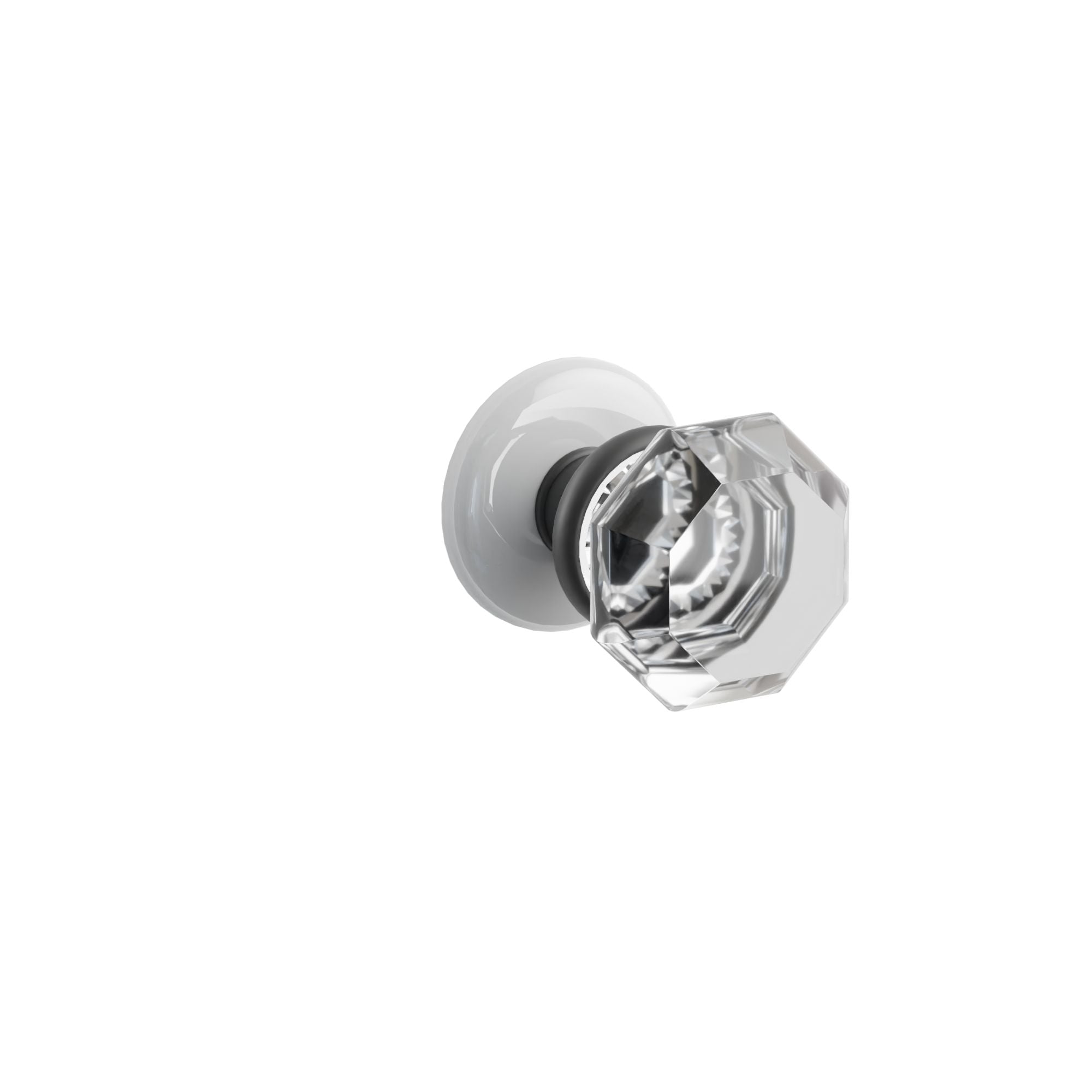 Emtek Old Town Knob Set with Ice White Porcelain Rosette