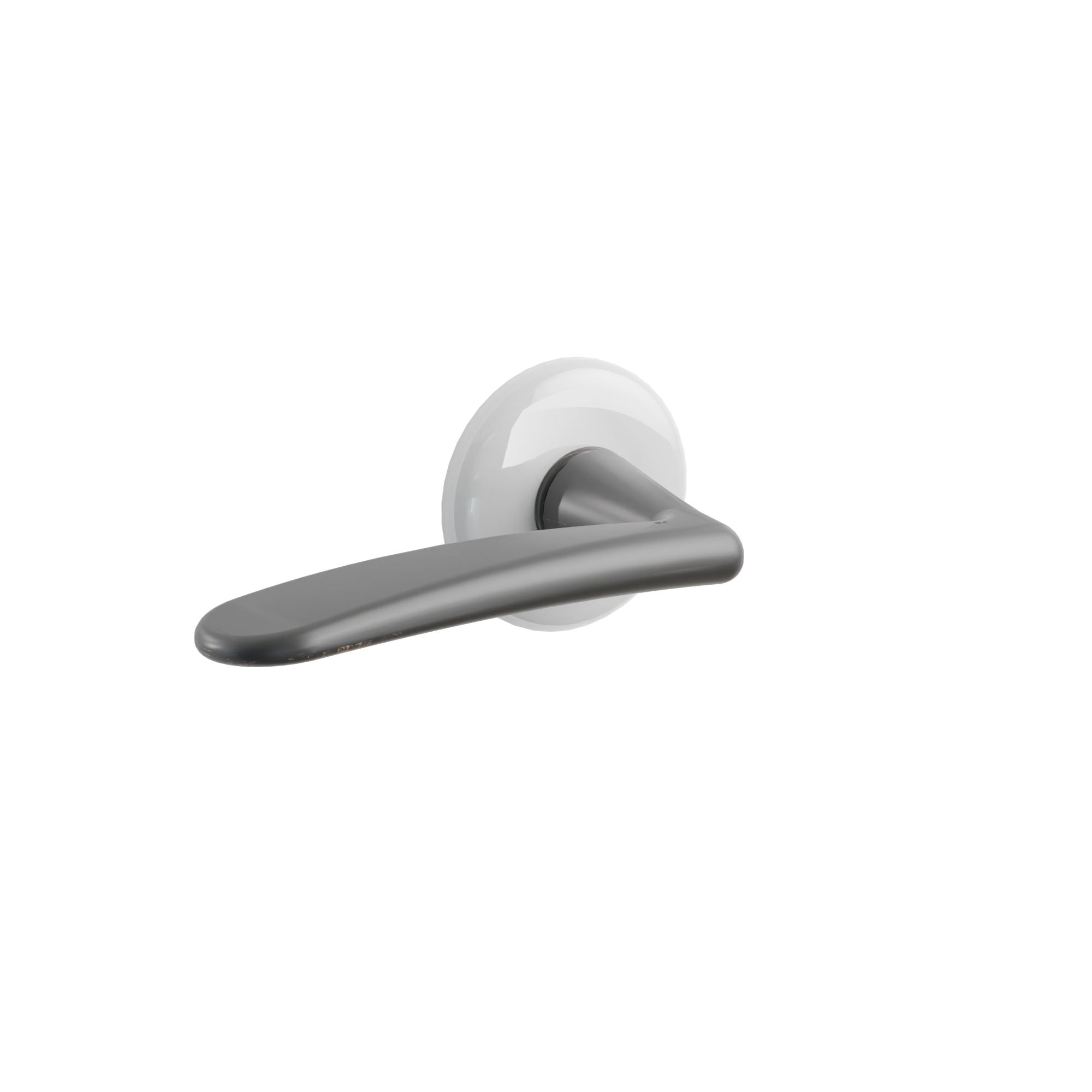 Emtek Myles Lever Set with Ice White Porcelain Rosette