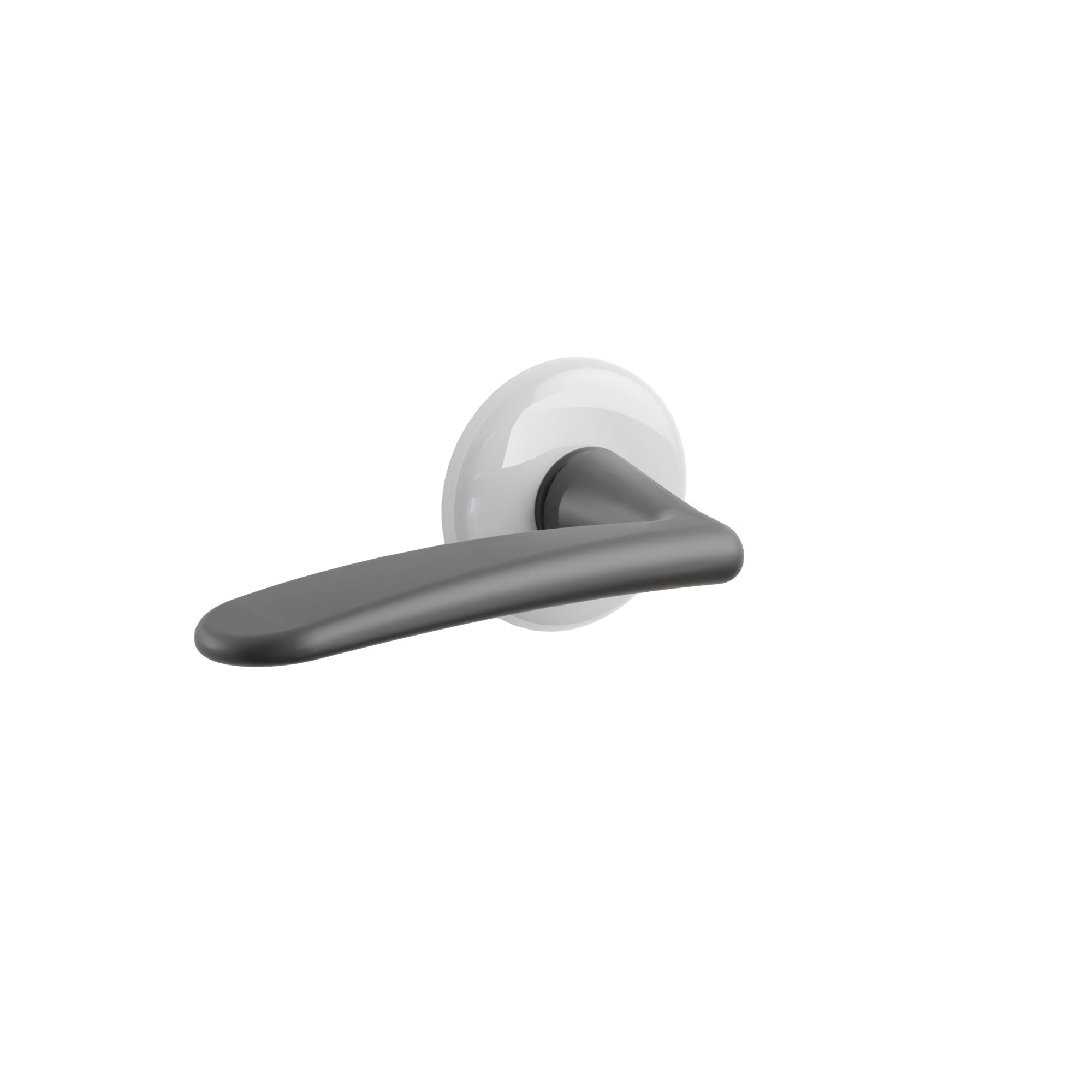 Emtek Myles Lever Set with Ice White Porcelain Rosette