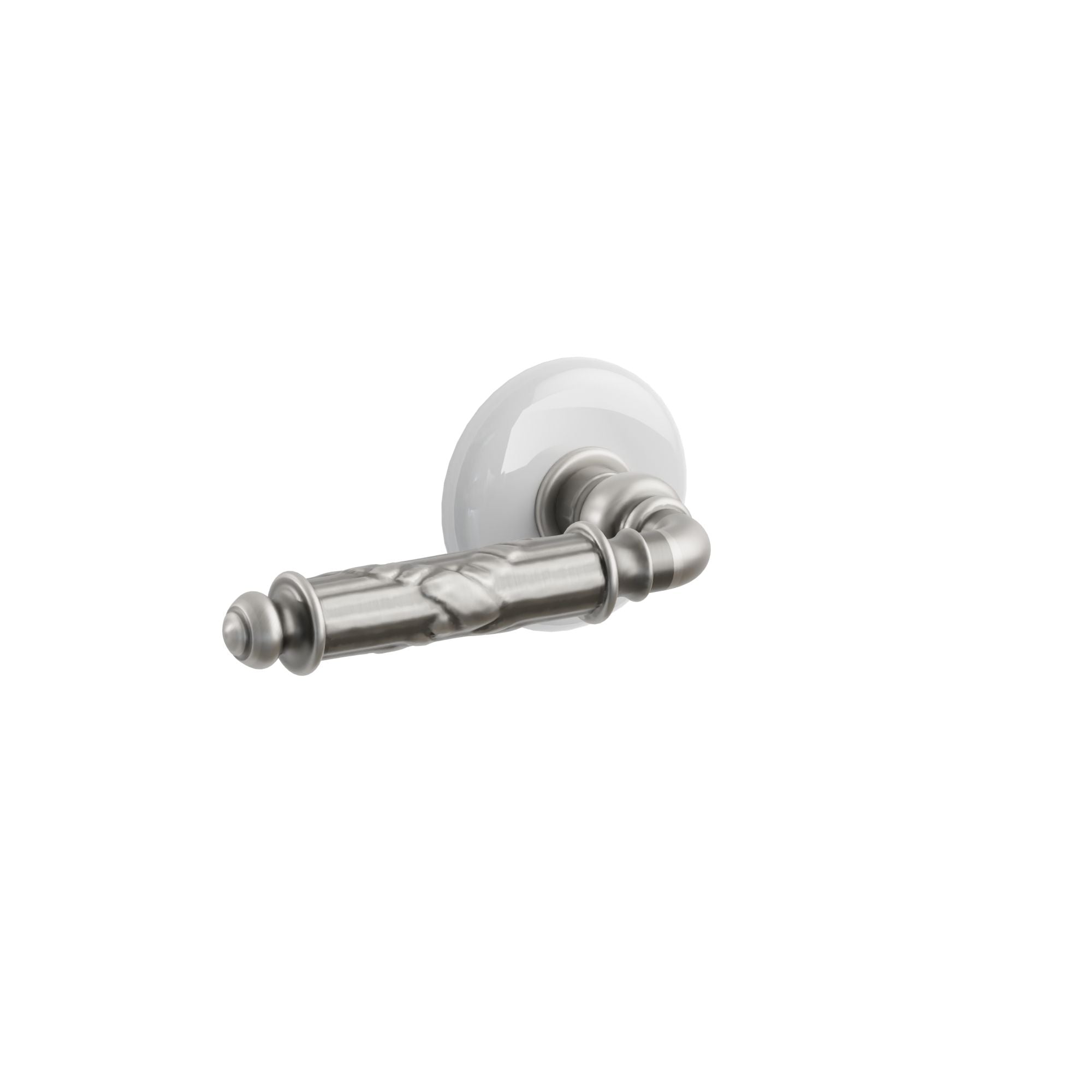 Emtek Poseidon Lever Set with Ice White Porcelain Rosette