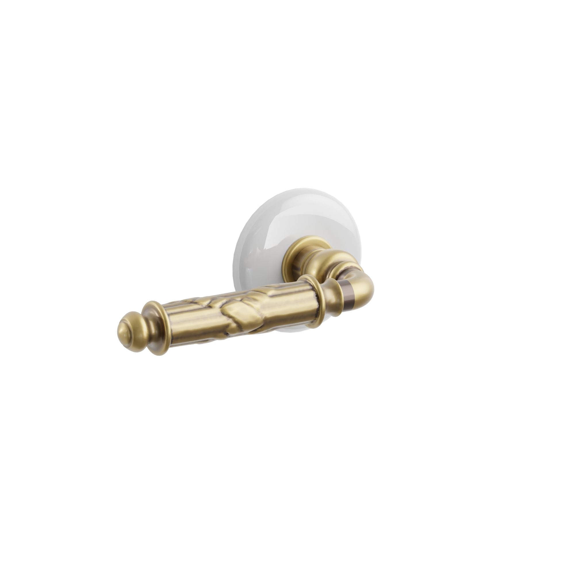 Emtek Poseidon Lever Set with Ice White Porcelain Rosette