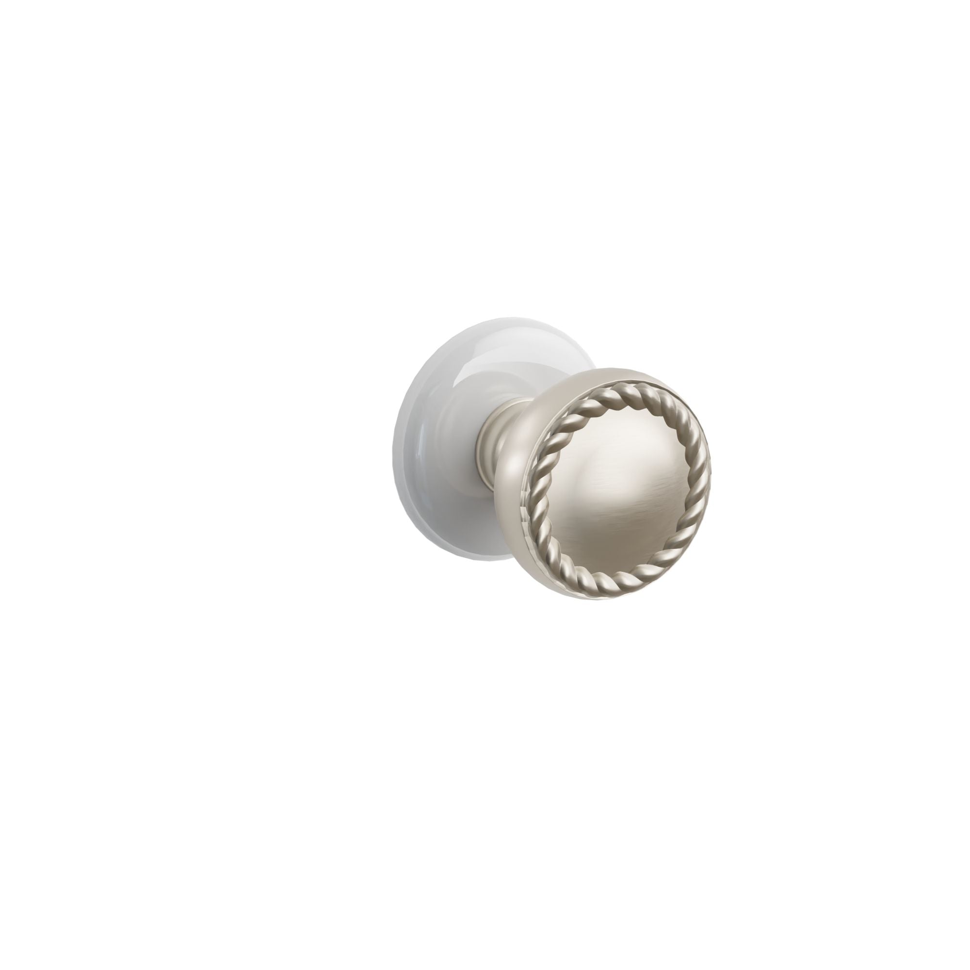 Emtek Rope Knob Set with Ice White Porcelain Rosette