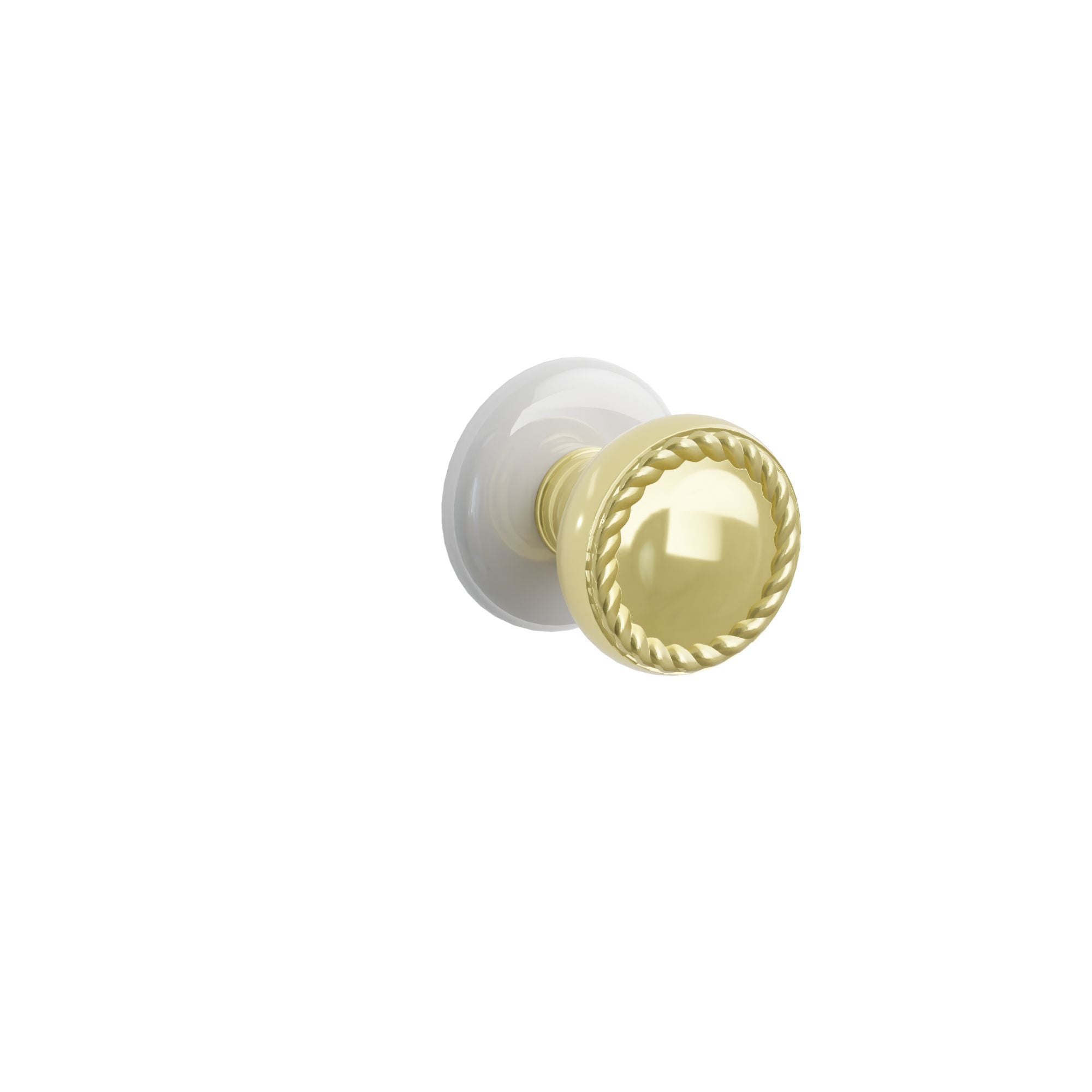 Emtek Rope Knob Set with Ice White Porcelain Rosette