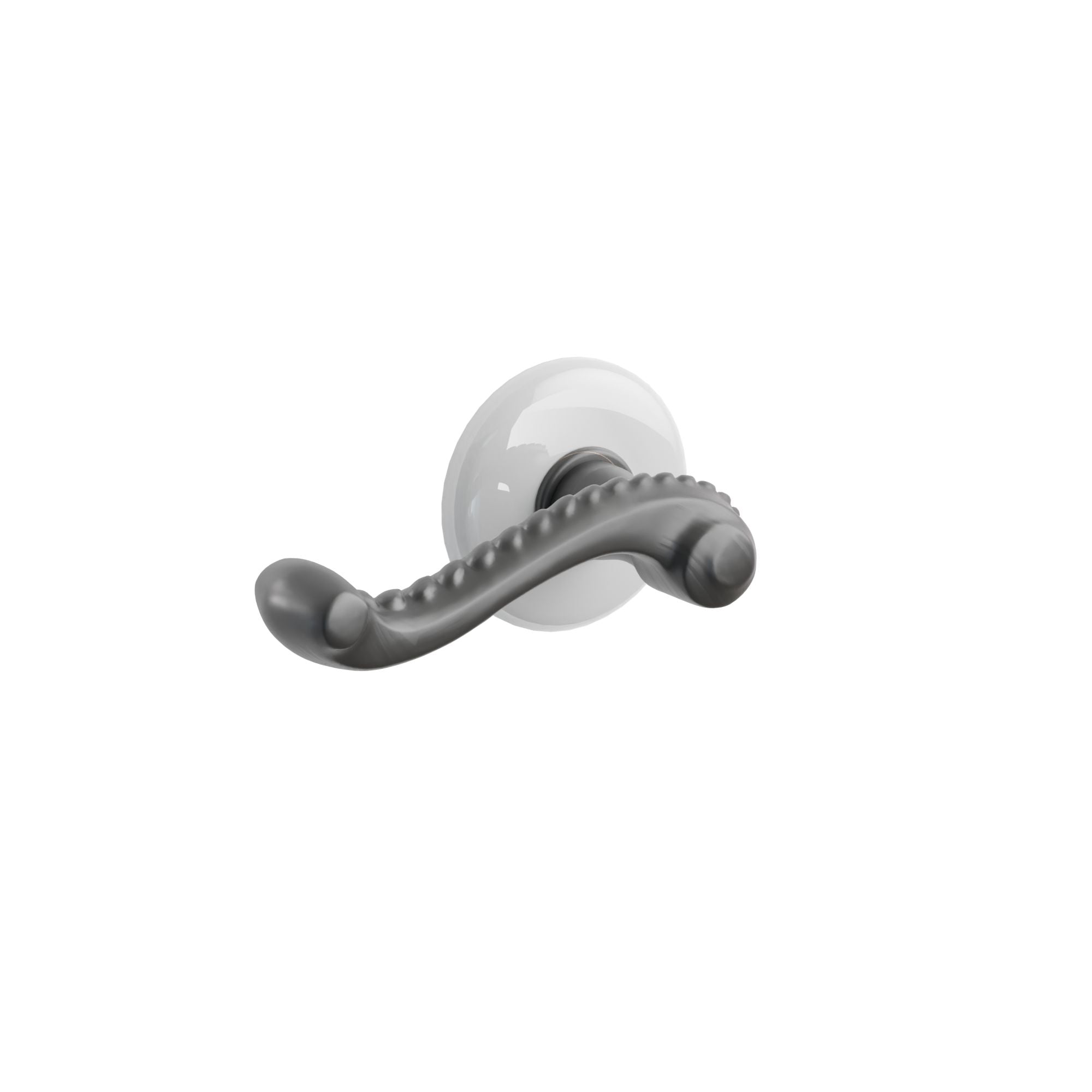 Emtek Poseidon Lever Set with Ice White Porcelain Rosette