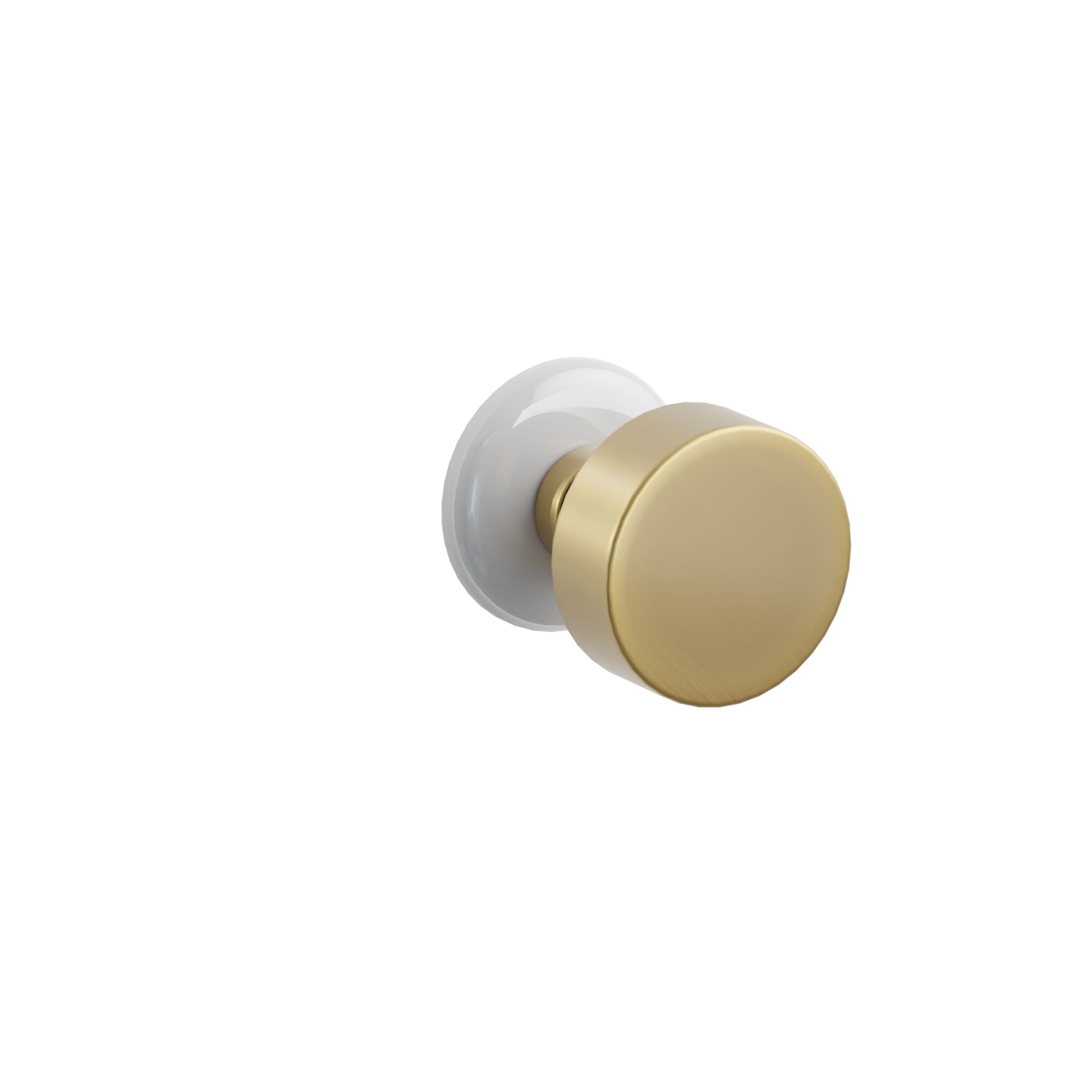 Emtek Round Knob Set with Ice White Porcelain Rosette