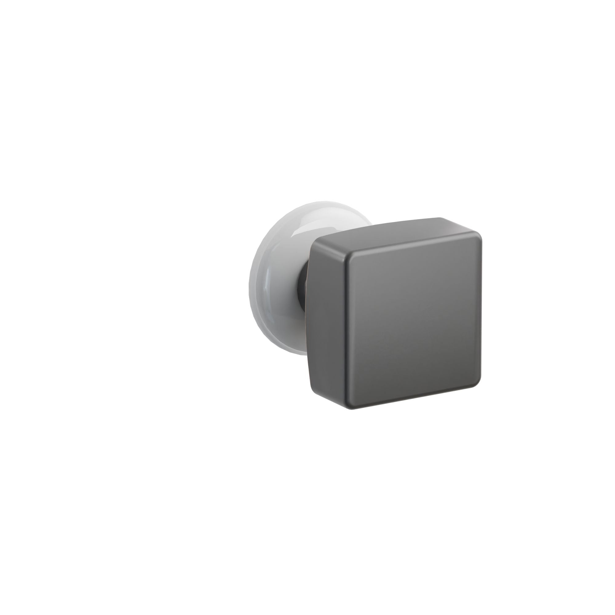Emtek Square Knob Set with Ice White Porcelain Rosette