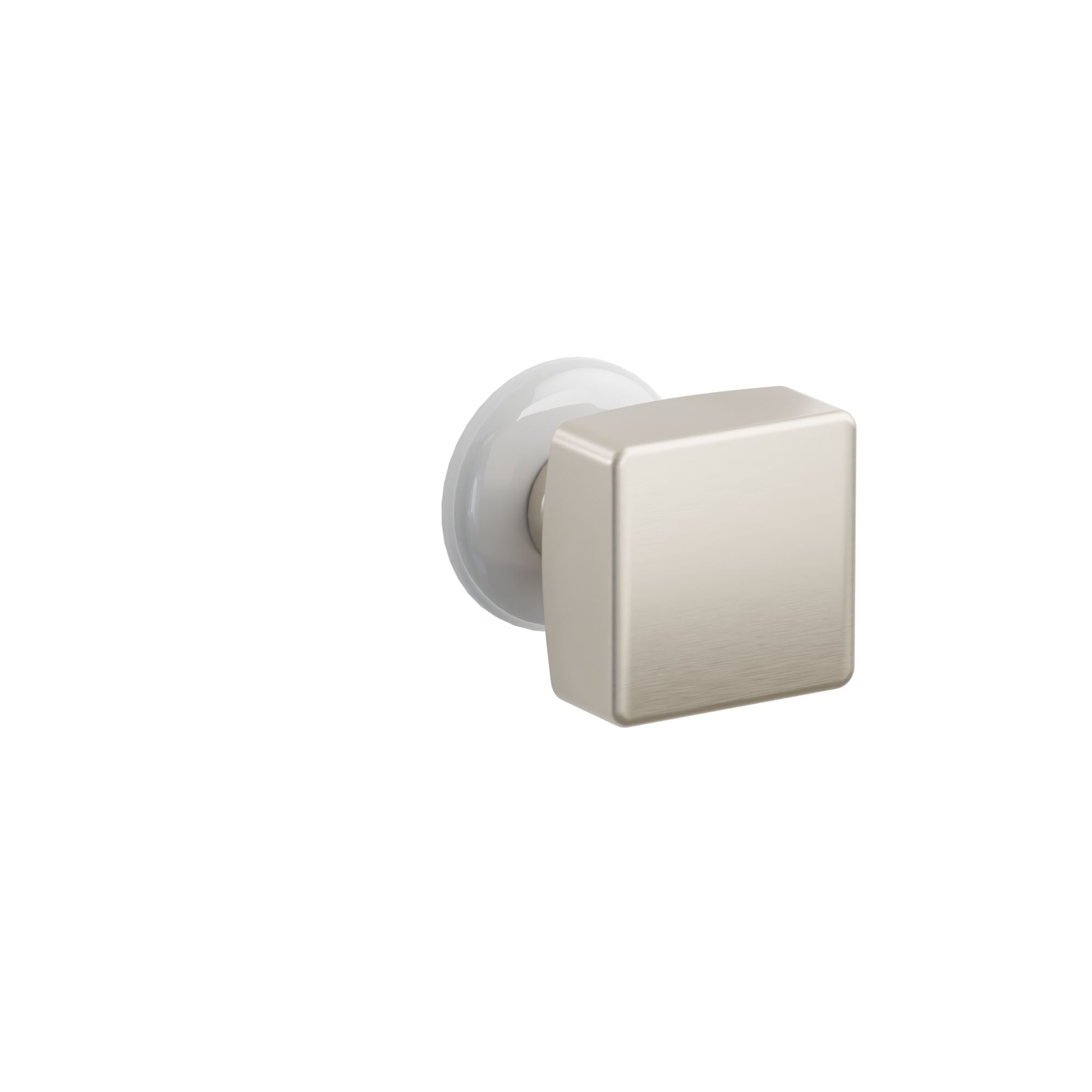 Emtek Square Knob Set with Ice White Porcelain Rosette