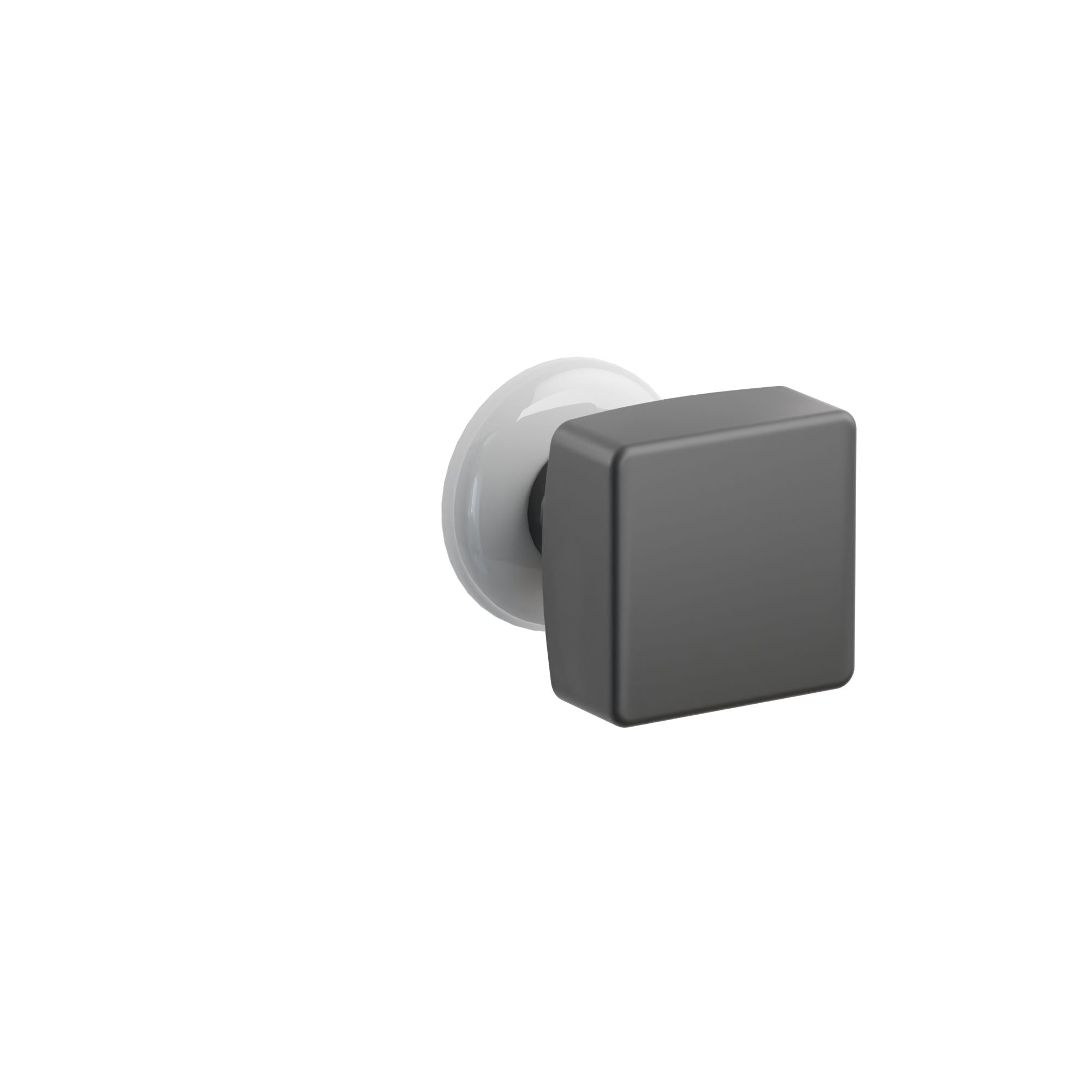 Emtek Square Knob Set with Ice White Porcelain Rosette