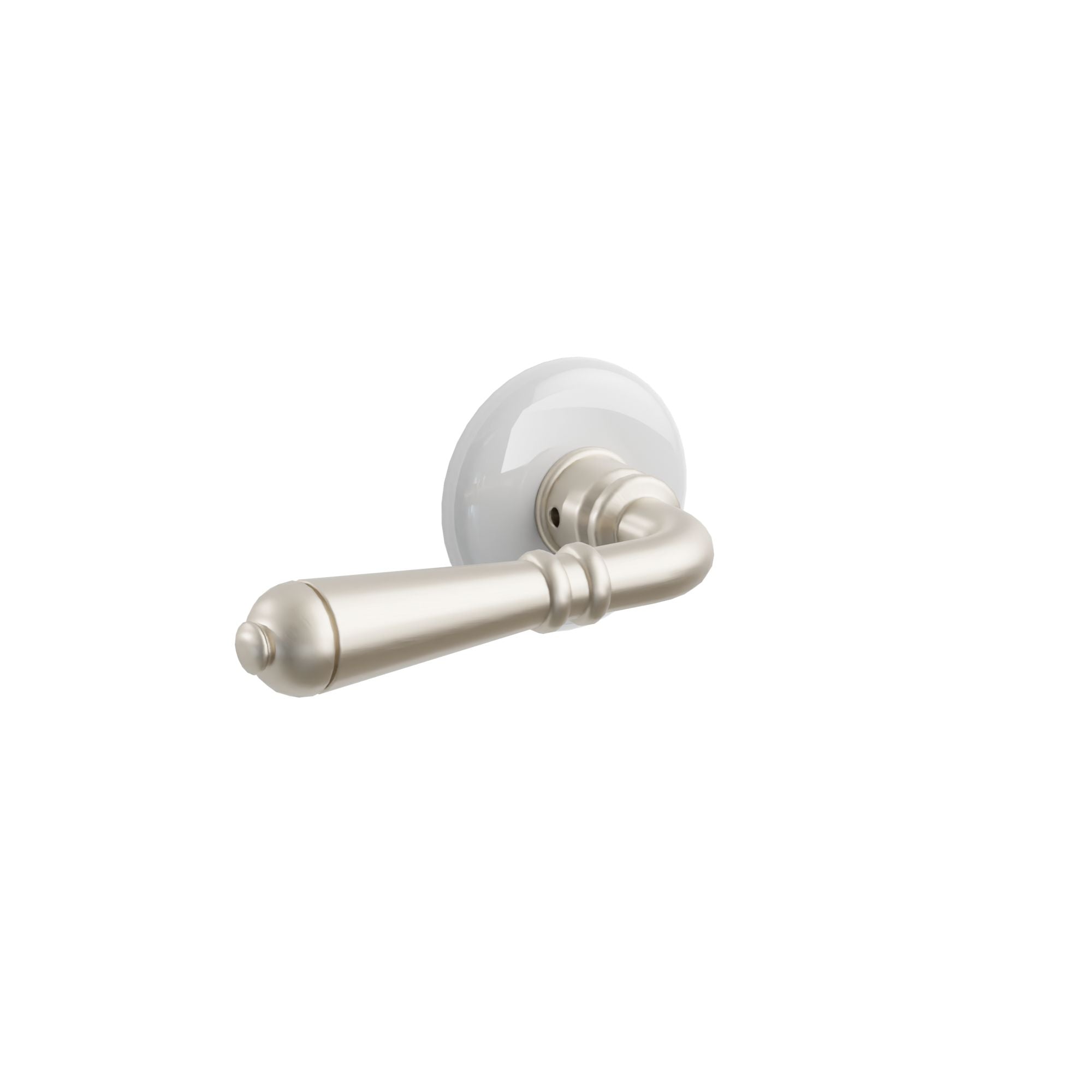 Emtek Stuttgart Lever Set with Ice White Porcelain Rosette