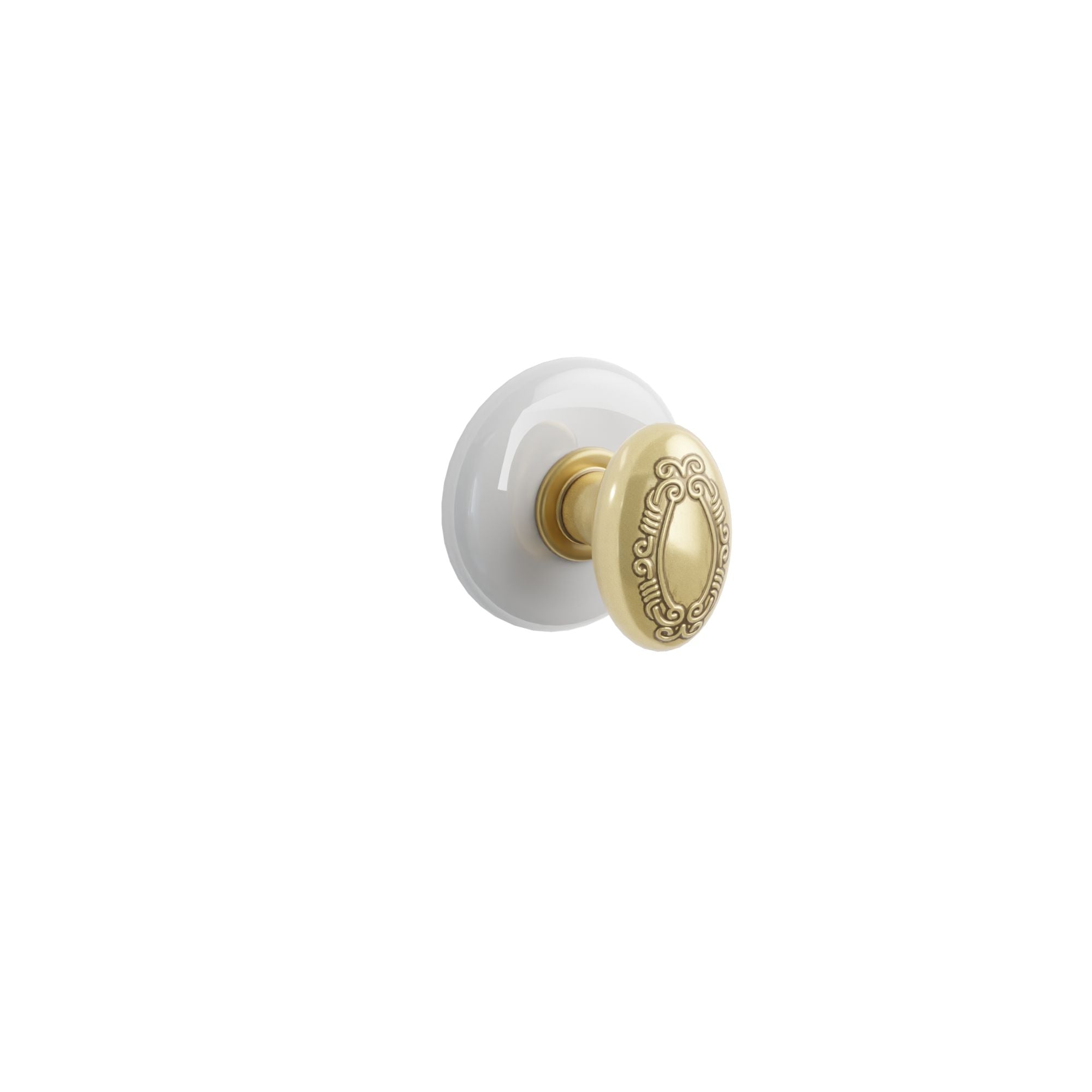Emtek Victoria Knob Set with Ice White Porcelain Rosette