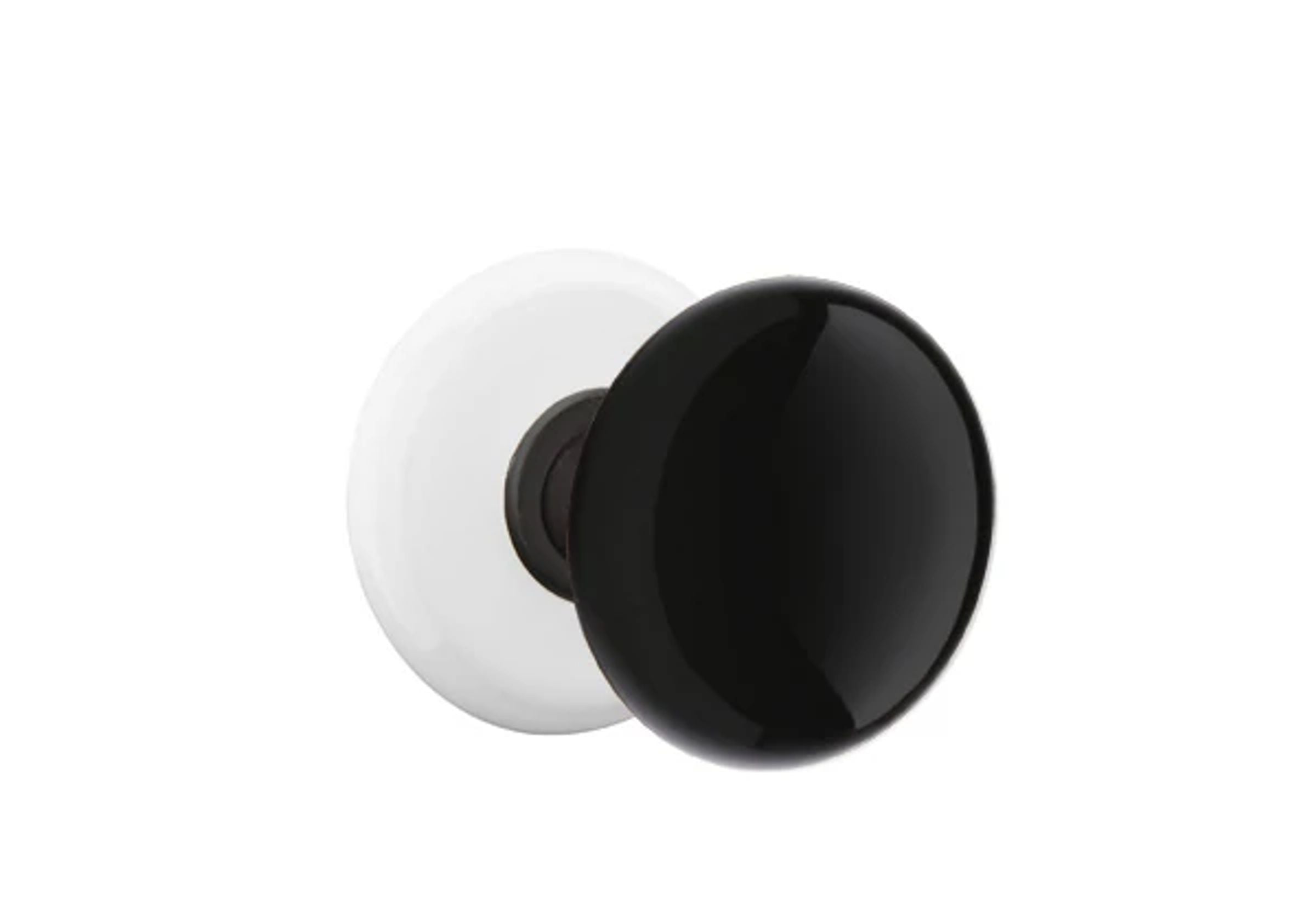 Emtek Ebony Porcelain Knob Set with Ice White Porcelain Rosette