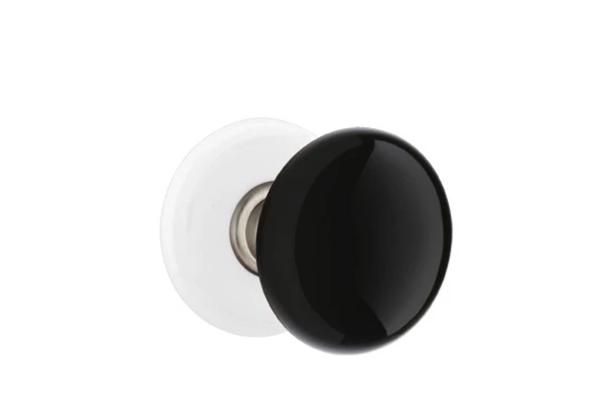 Emtek Ebony Porcelain Knob Set with Ice White Porcelain Rosette