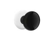 Emtek Ebony Porcelain Knob Set with Ice White Porcelain Rosette