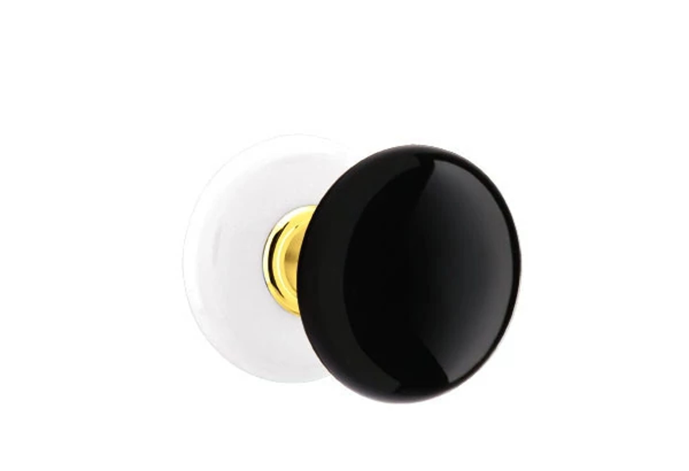 Emtek Ebony Porcelain Knob Set with Ice White Porcelain Rosette