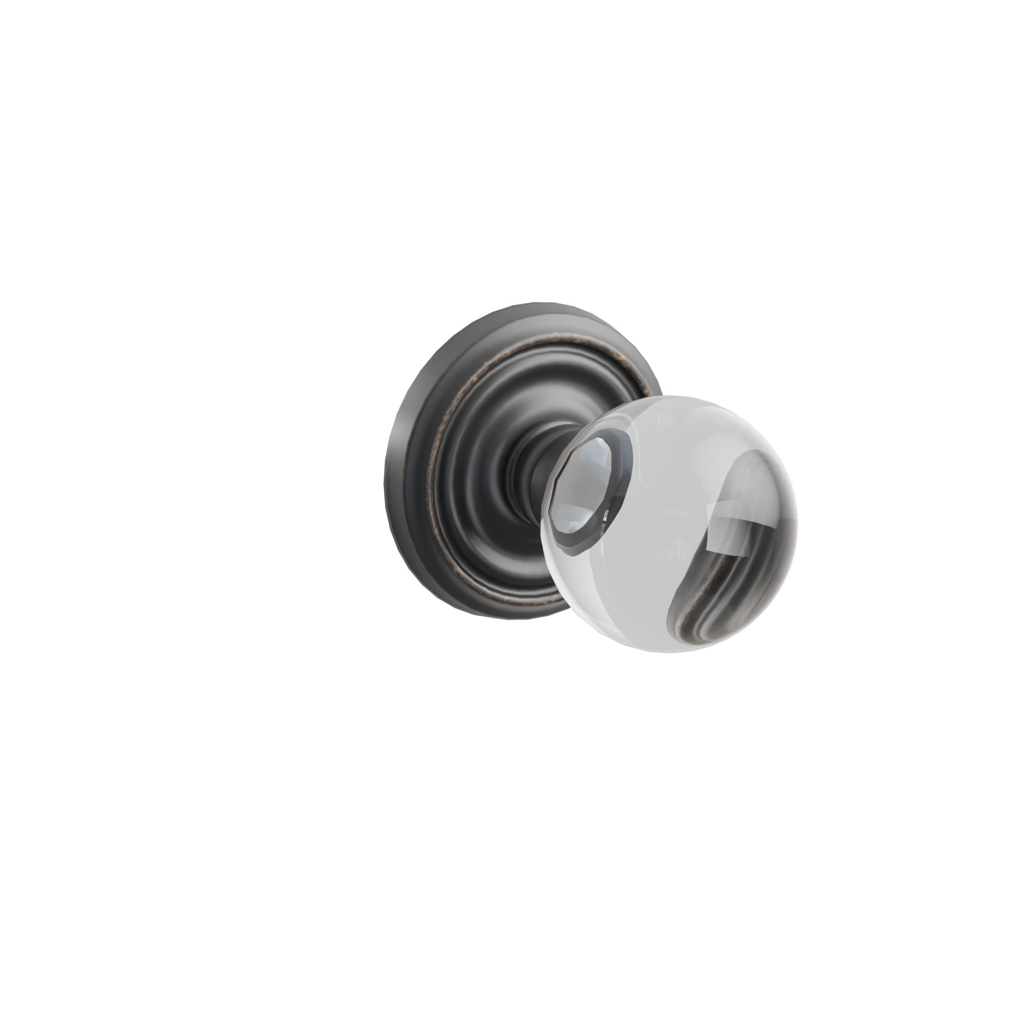 Emtek Concealed Fastener Bristol Glass Knob Set with Regular Rosette