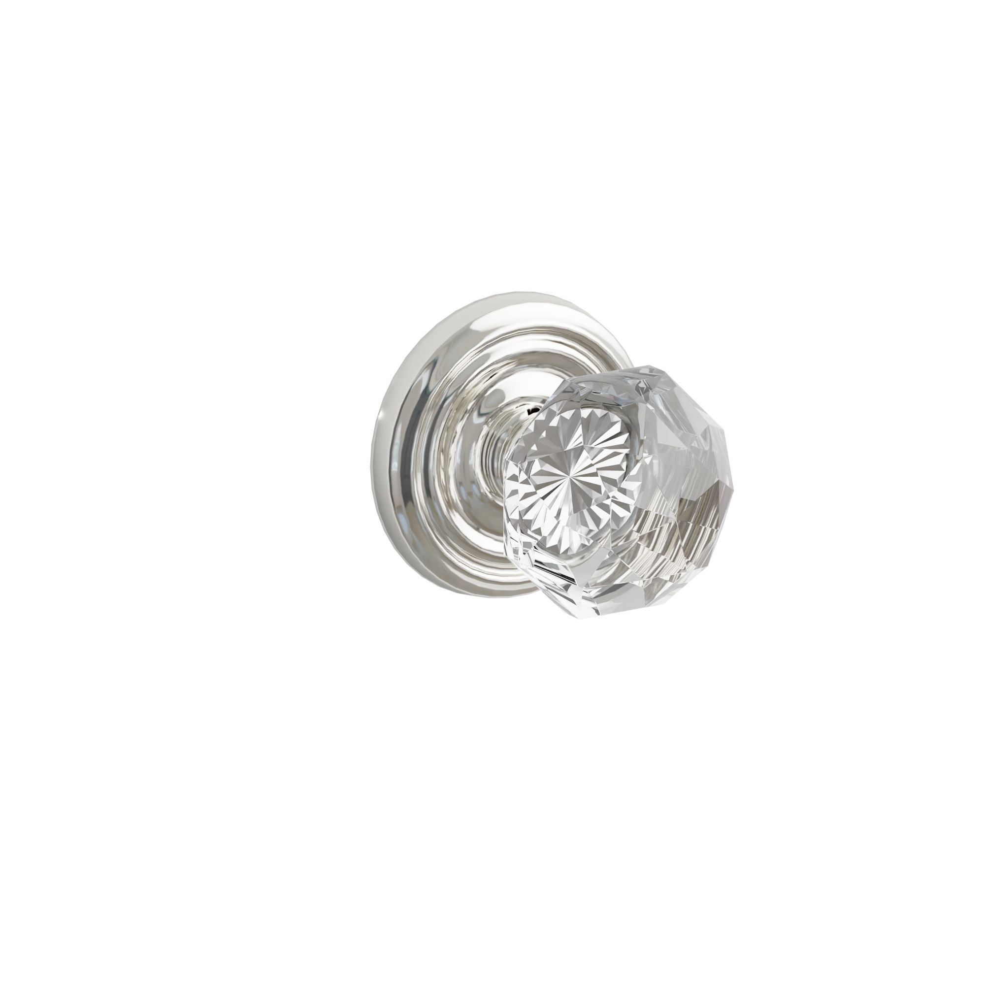 Emtek Concealed Fastener Diamond Glass Knob Set With Regular Rosette