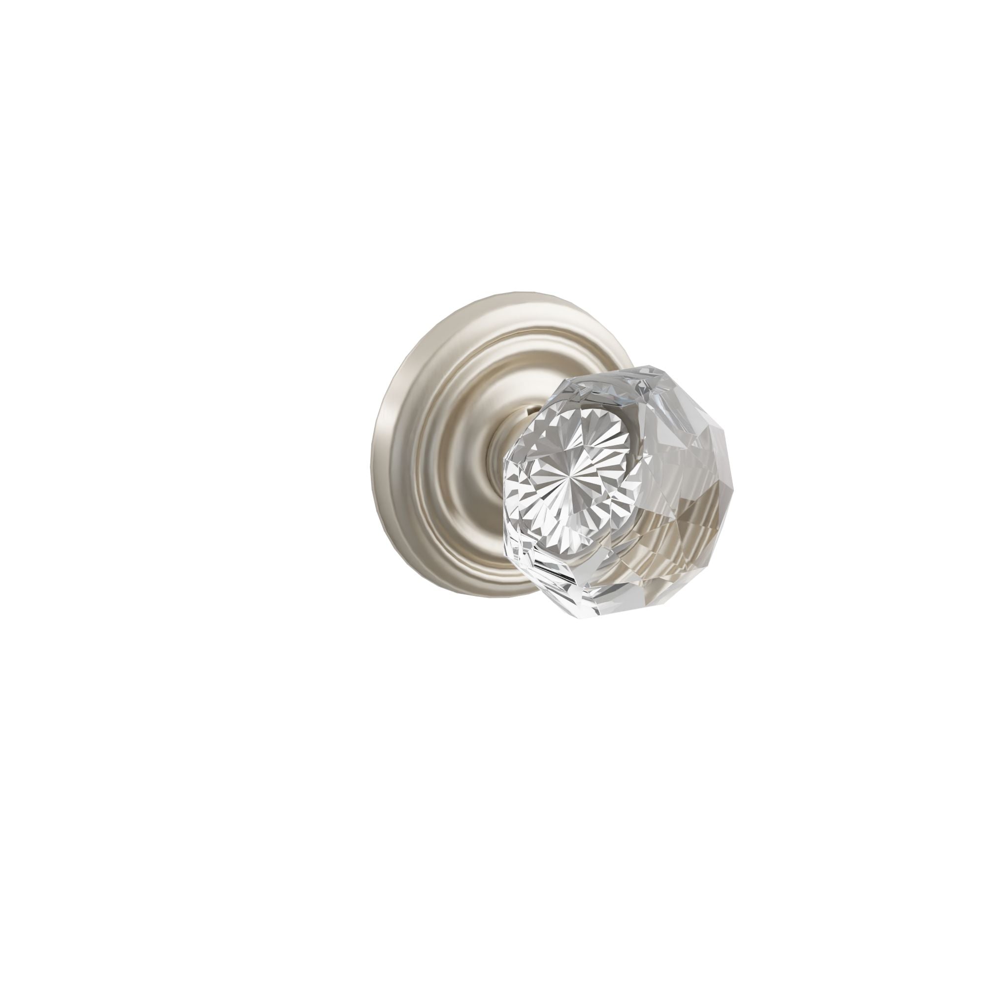 Emtek Concealed Fastener Diamond Glass Knob Set With Regular Rosette