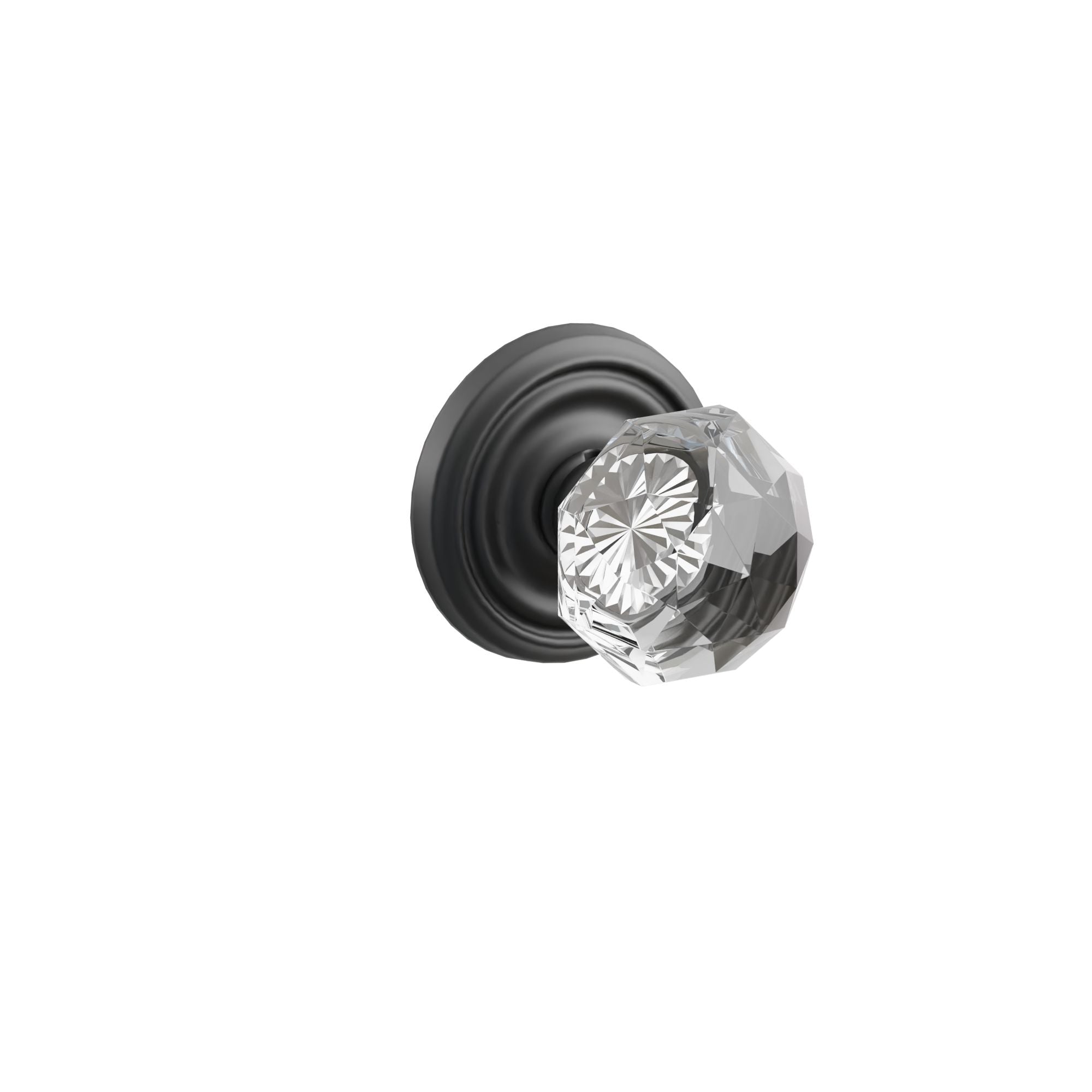 Emtek Concealed Fastener Diamond Glass Knob Set With Regular Rosette