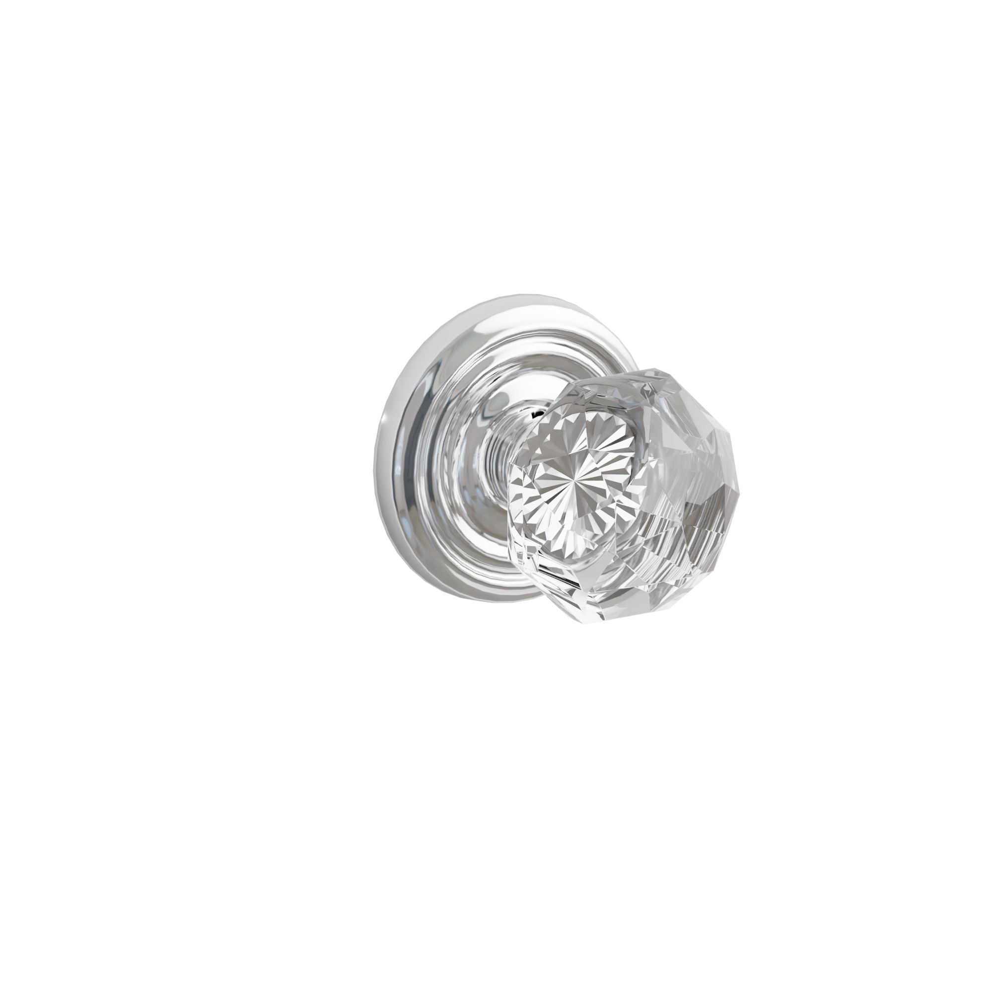 Emtek Concealed Fastener Diamond Glass Knob Set With Regular Rosette
