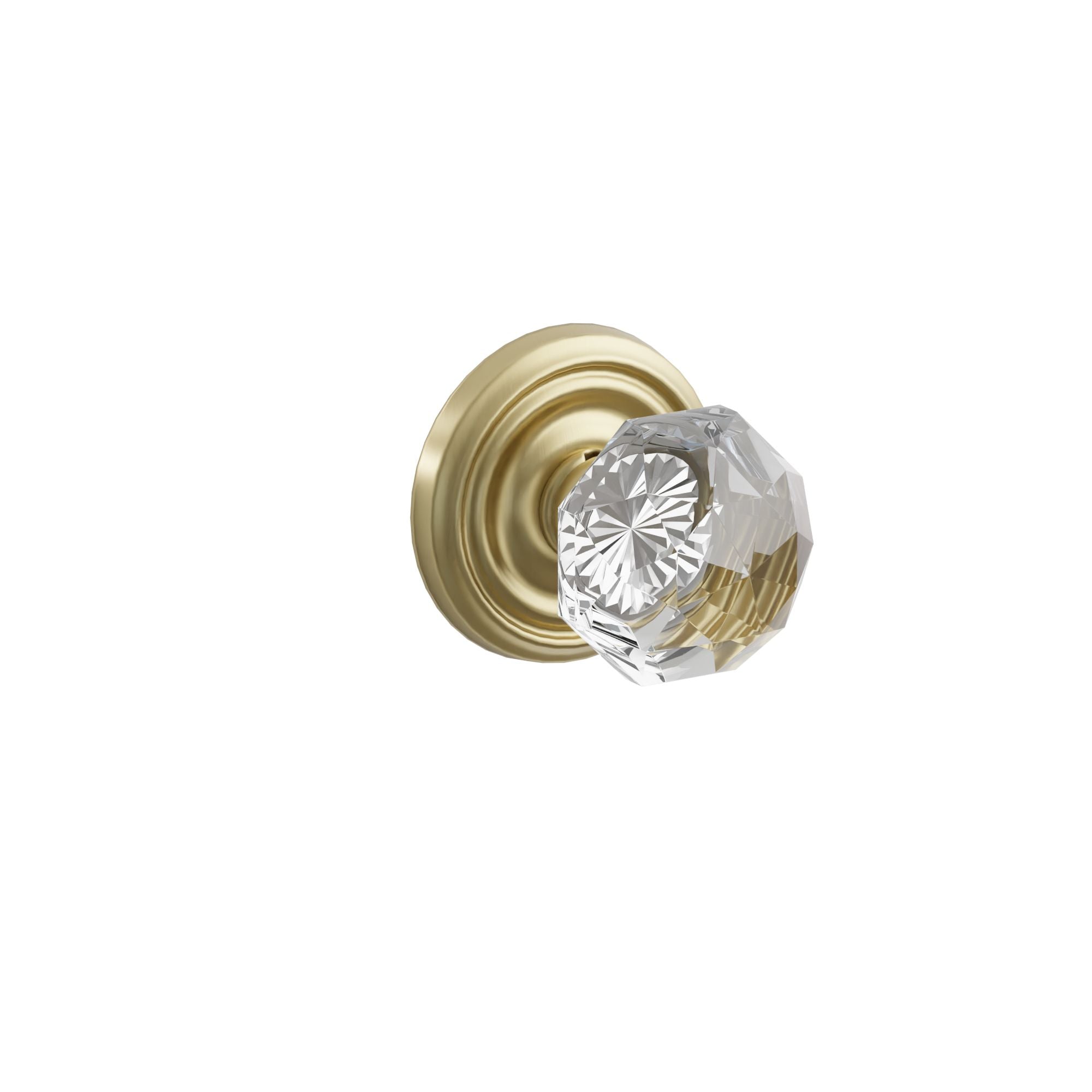 Emtek Diamond Glass Knob Set with Regular Rosette