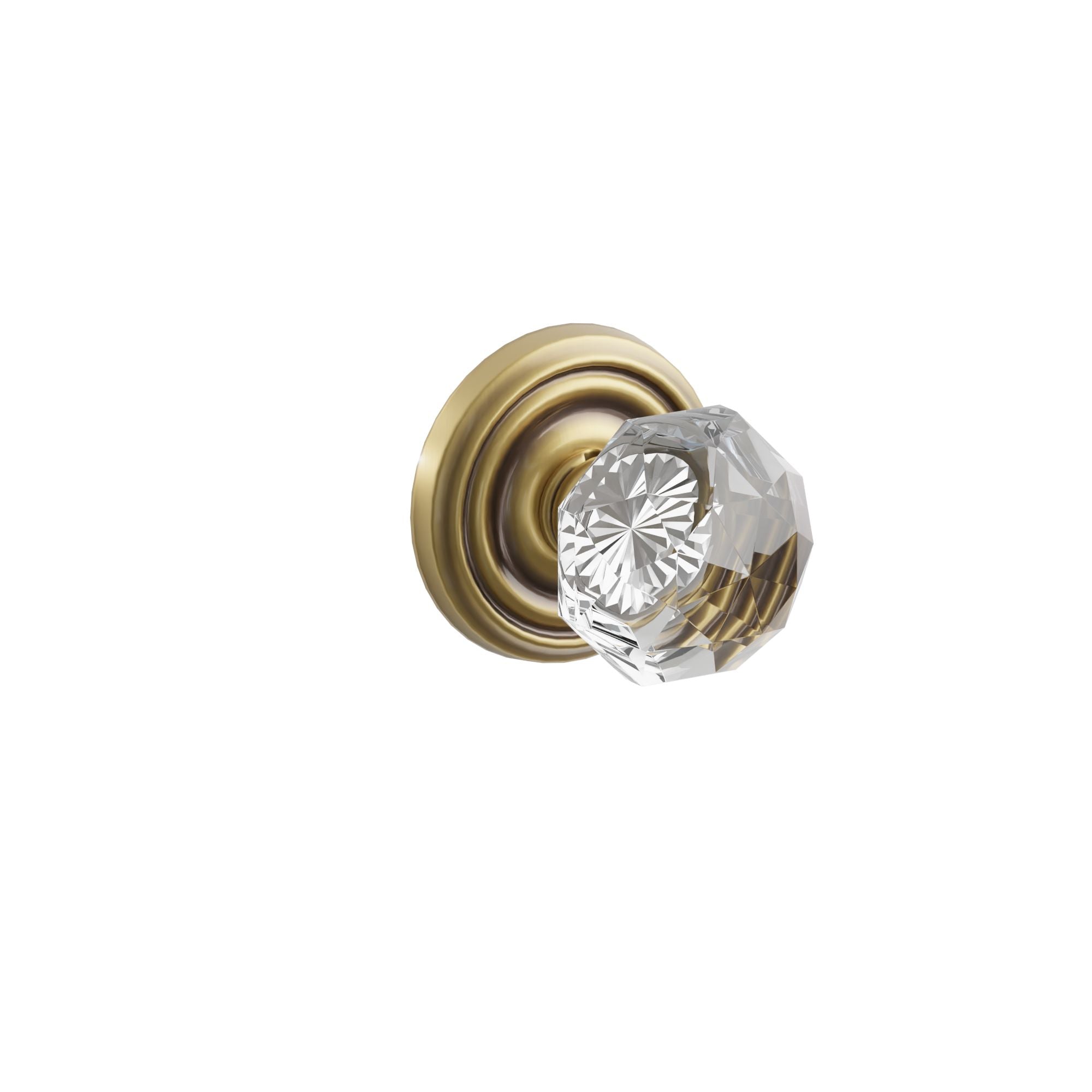 Emtek Concealed Fastener Diamond Glass Knob Set With Regular Rosette