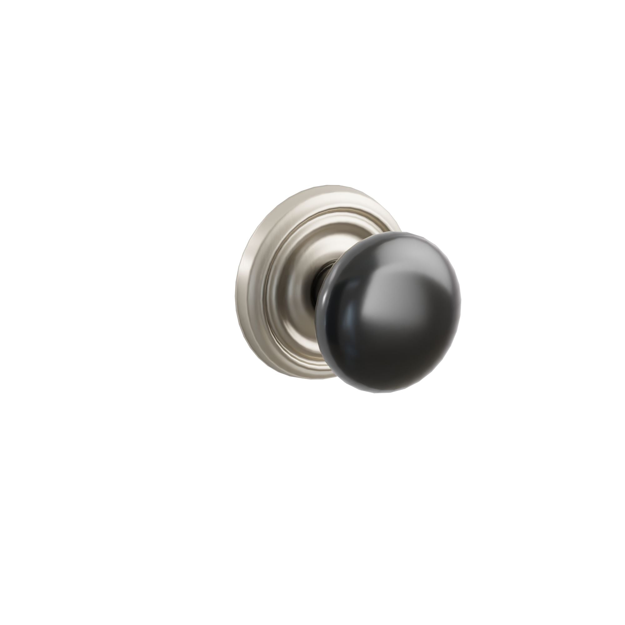 Emtek Concealed Fastener Ebony Porcelain Knob Set With Regular Rosette