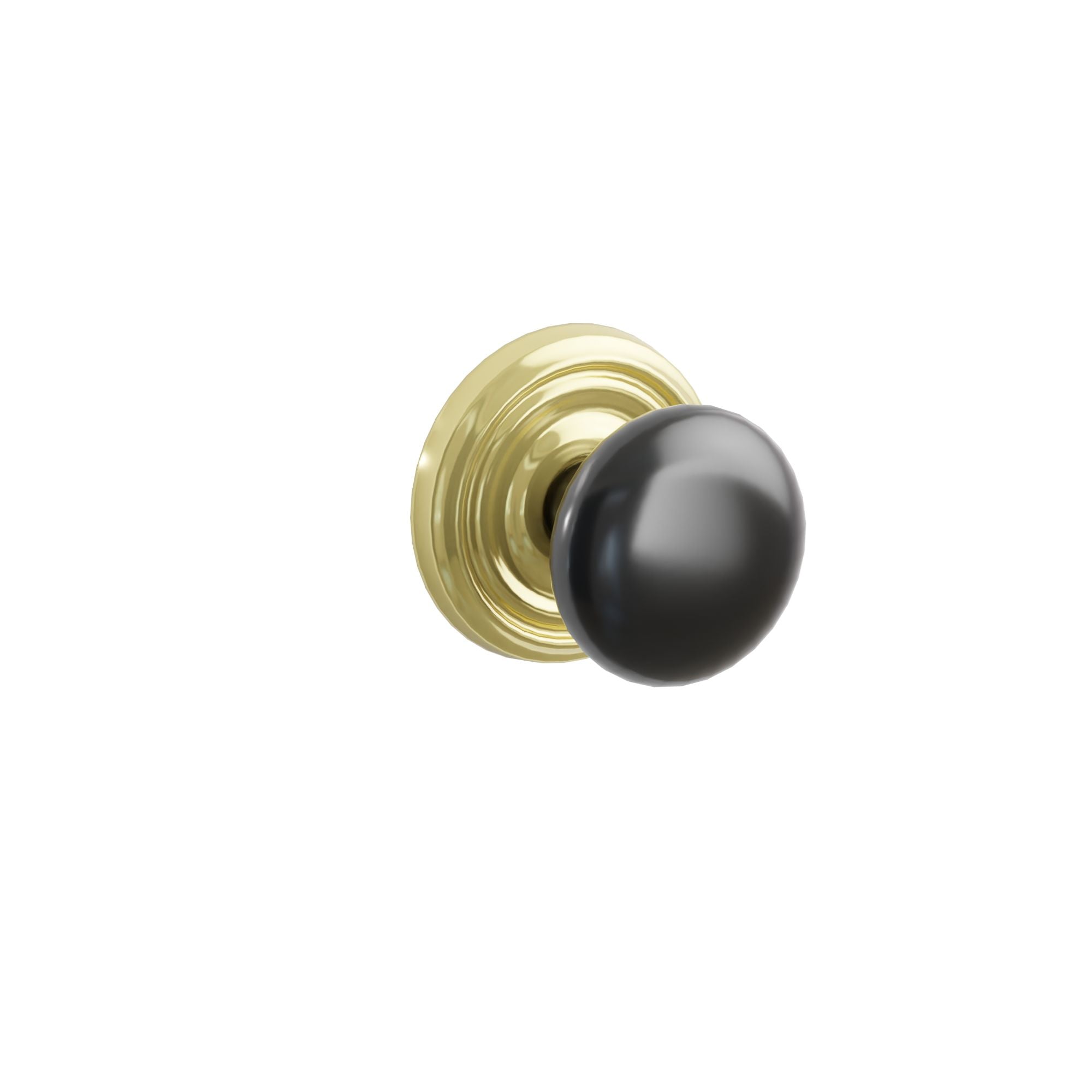 Emtek Concealed Fastener Ebony Porcelain Knob Set With Regular Rosette