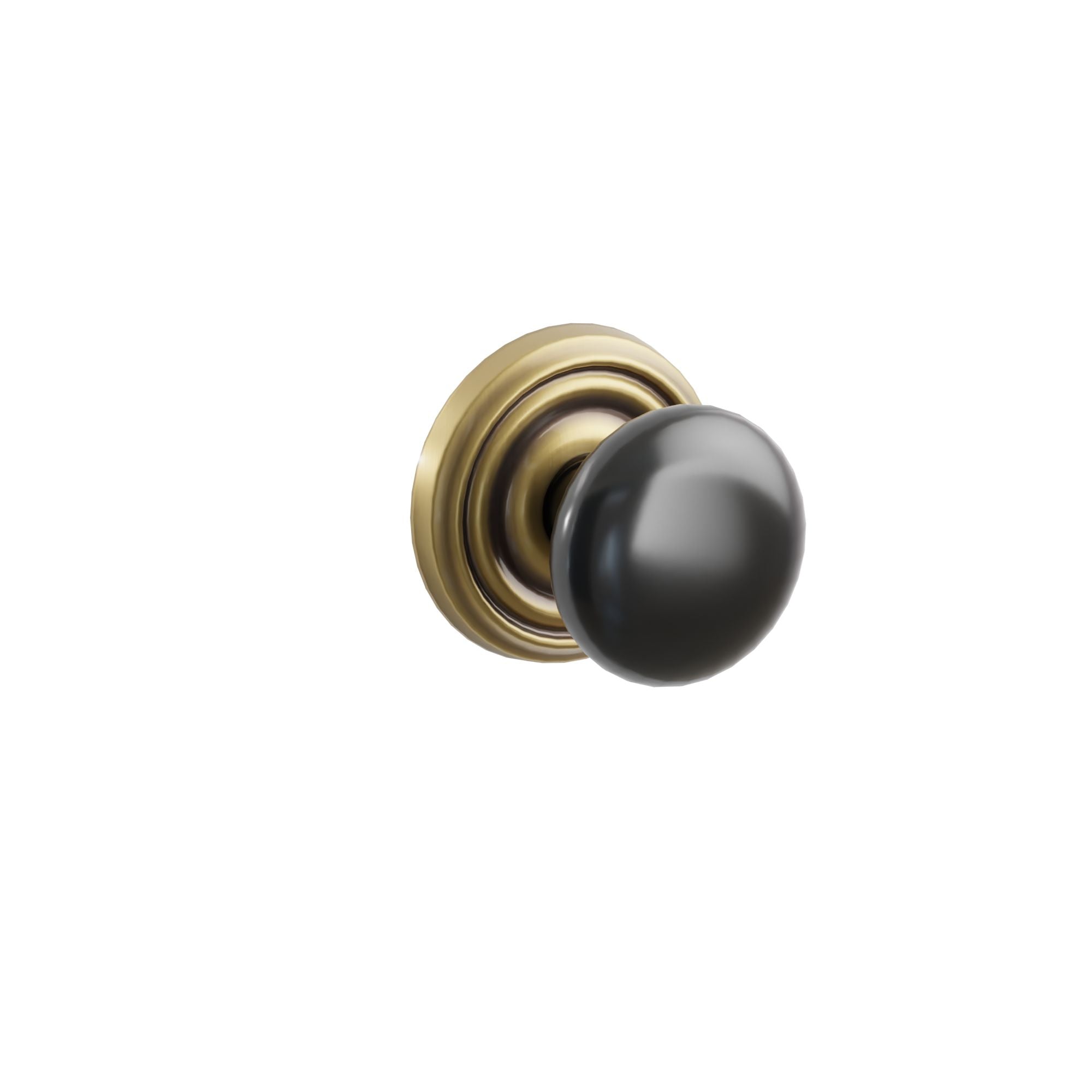 Emtek Concealed Fastener Ebony Porcelain Knob Set With Regular Rosette