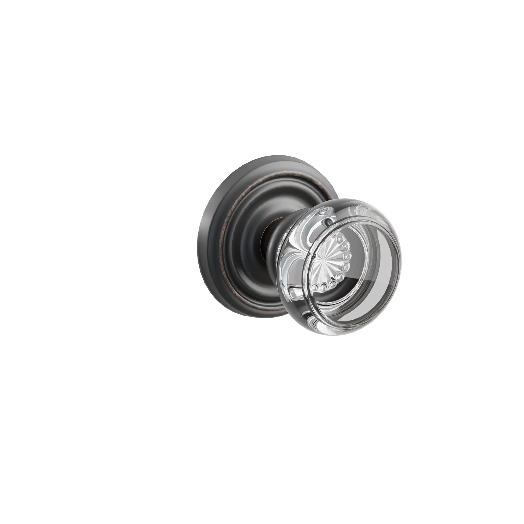 Emtek Concealed Fastener Georgetown Glass Knob Set with Regular Rosette