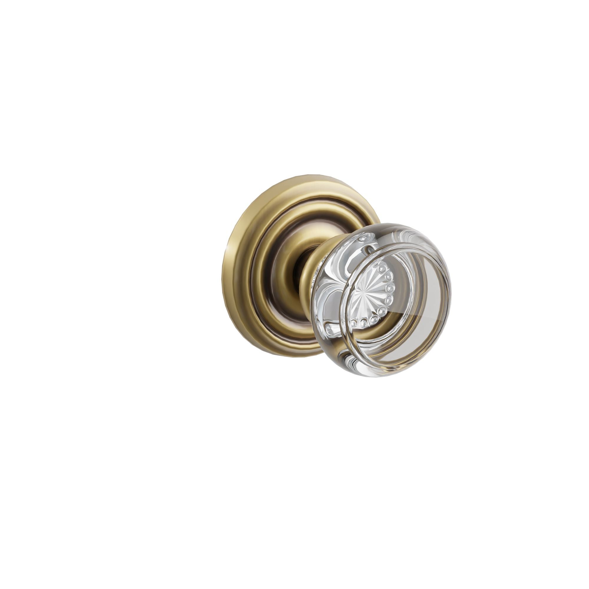 Emtek Concealed Fastener Georgetown Glass Knob Set with Regular Rosette