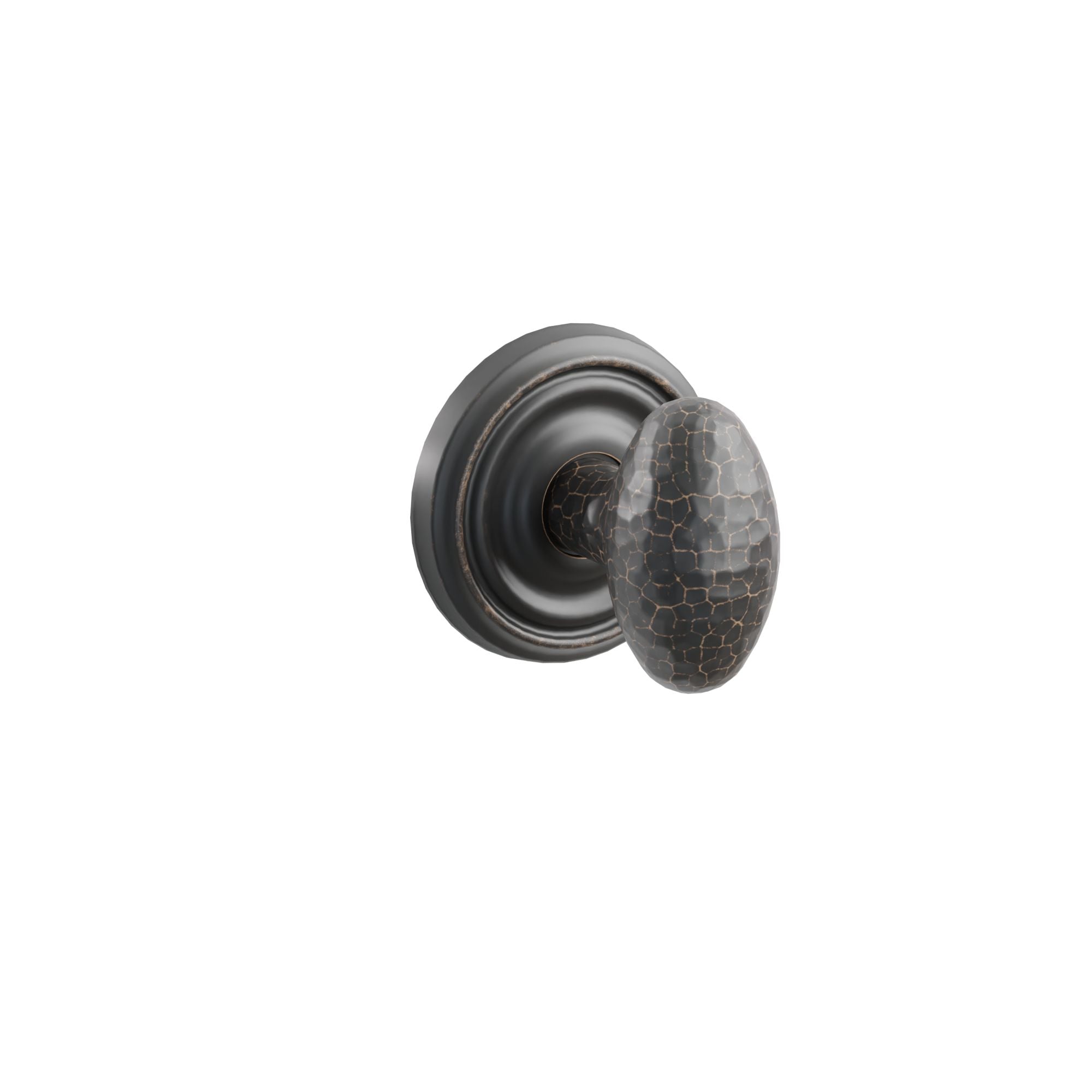 Emtek Concealed Fastener Hammered Egg Knob Set With Regular Rosette
