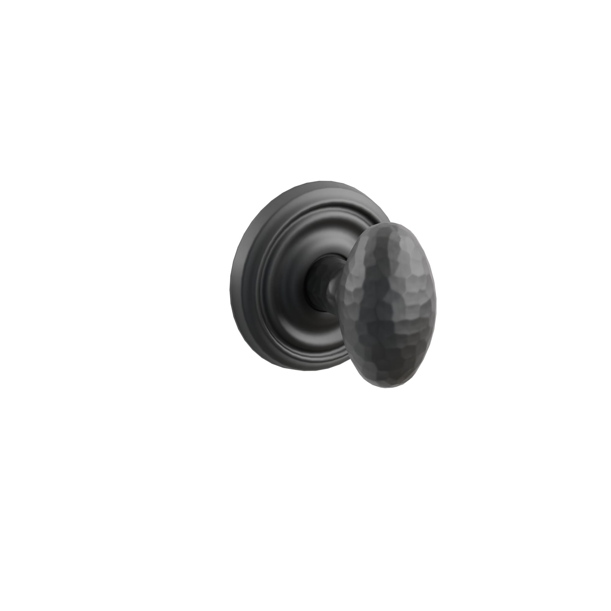 Emtek Concealed Fastener Hammered Egg Knob Set With Regular Rosette