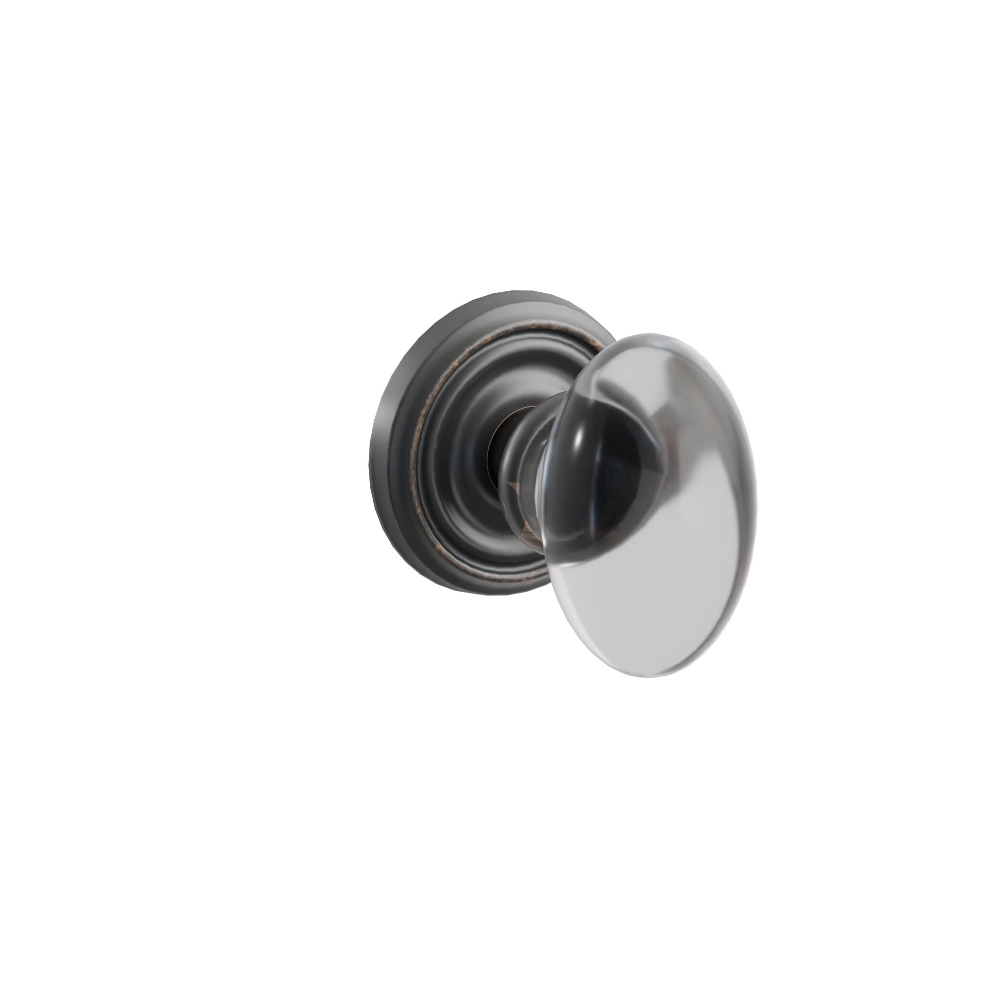 Emtek Concealed Fastener Hampton Glass Knob Set with Regular Rosette