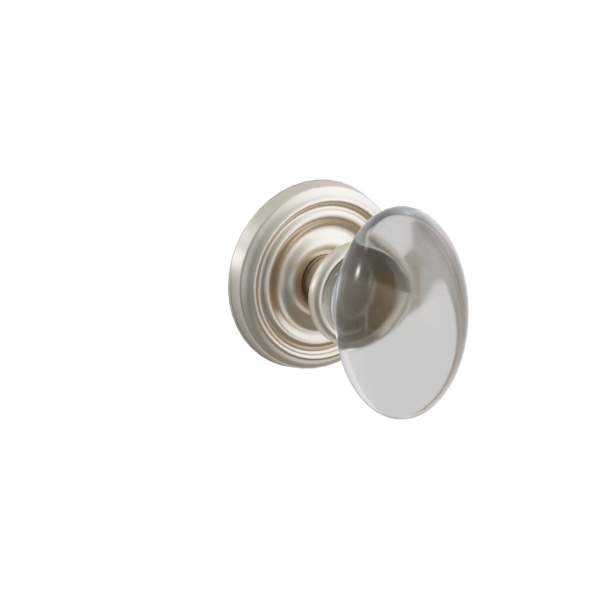 Emtek Concealed Fastener Hampton Glass Knob Set with Regular Rosette